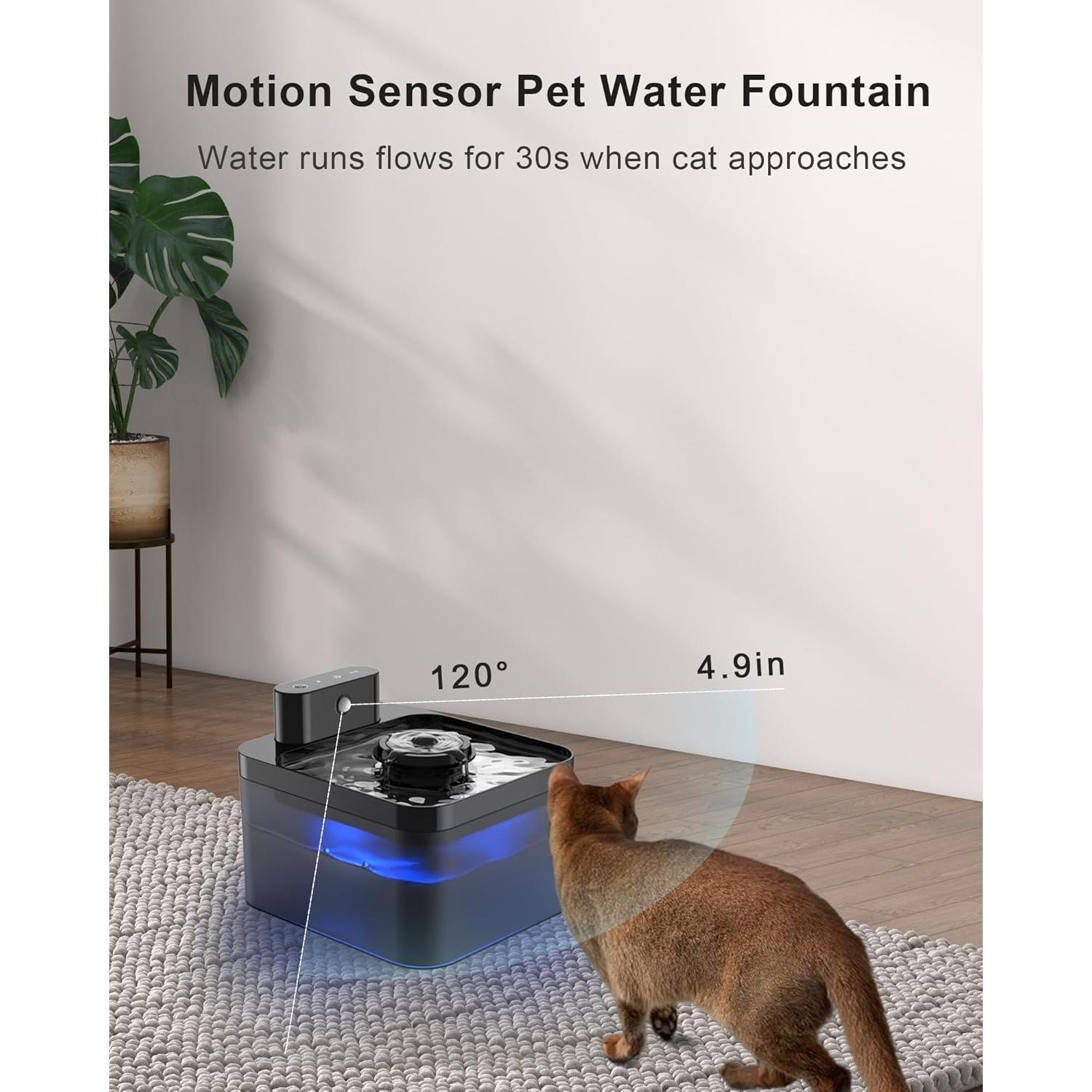 Fuente de Agua Inalámbrica OYES 2.2L para Gatos con Sensor