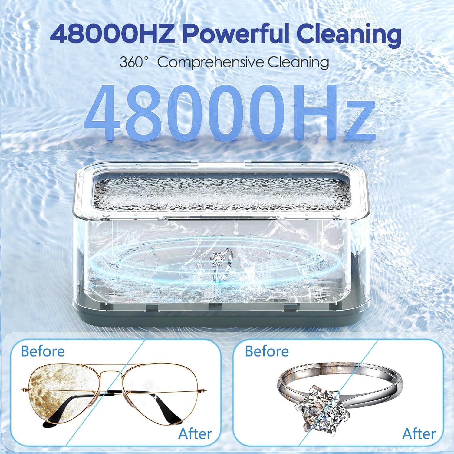 Limpiadora Ultrasónica de Joyas Klivvio 400ml 48kHz 24W