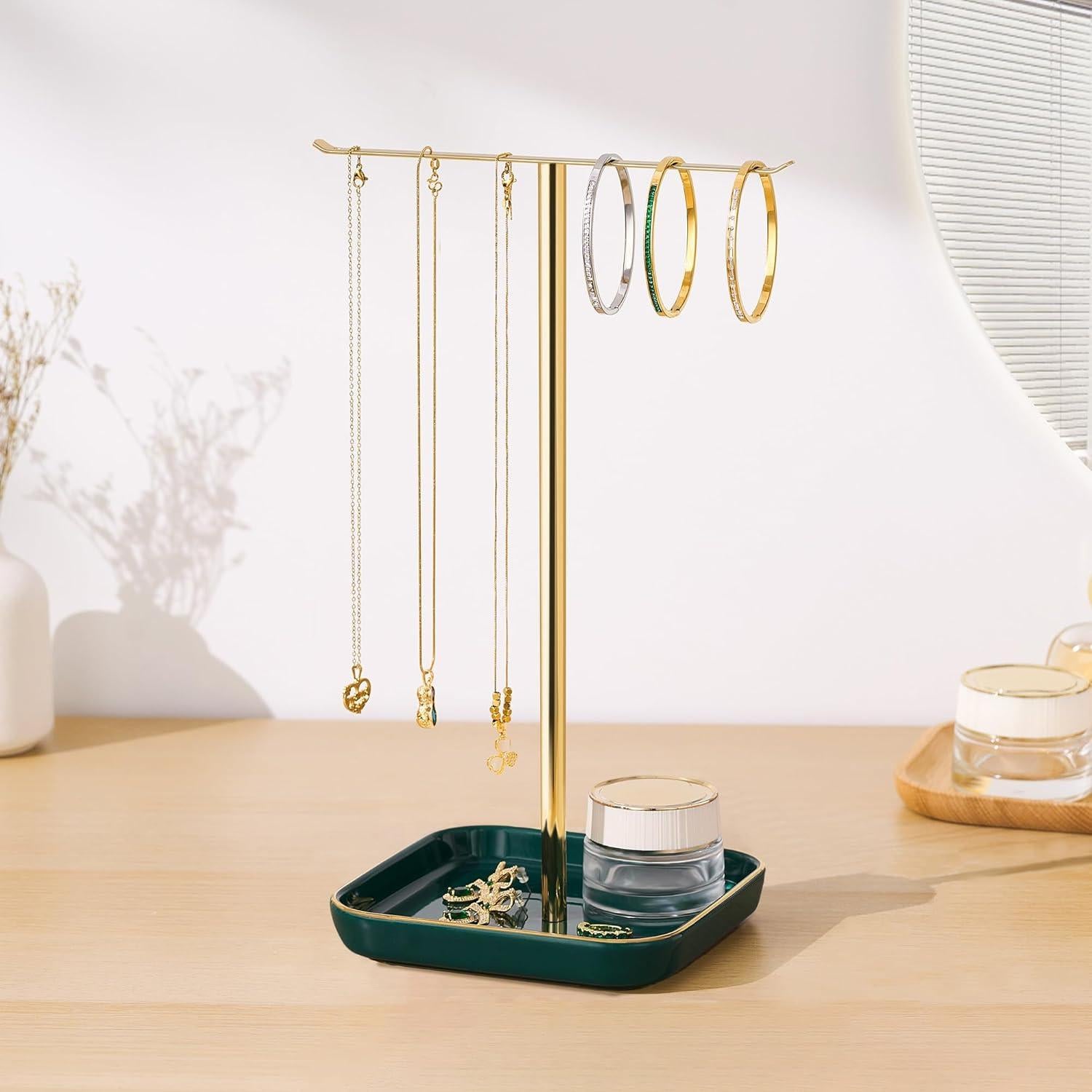 Soporte para Joyería Josmimic Verde 32 cm Diseño Árbol