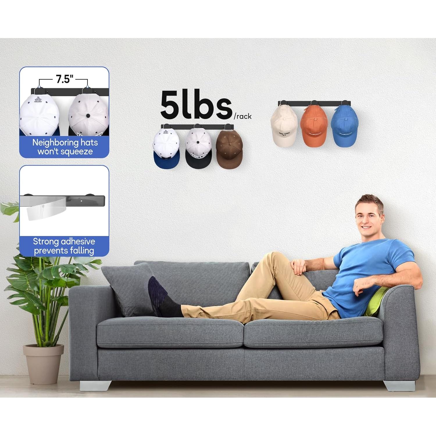 Soporte para Sombreros KIMBORA 2 Paquetes Negro Organizador