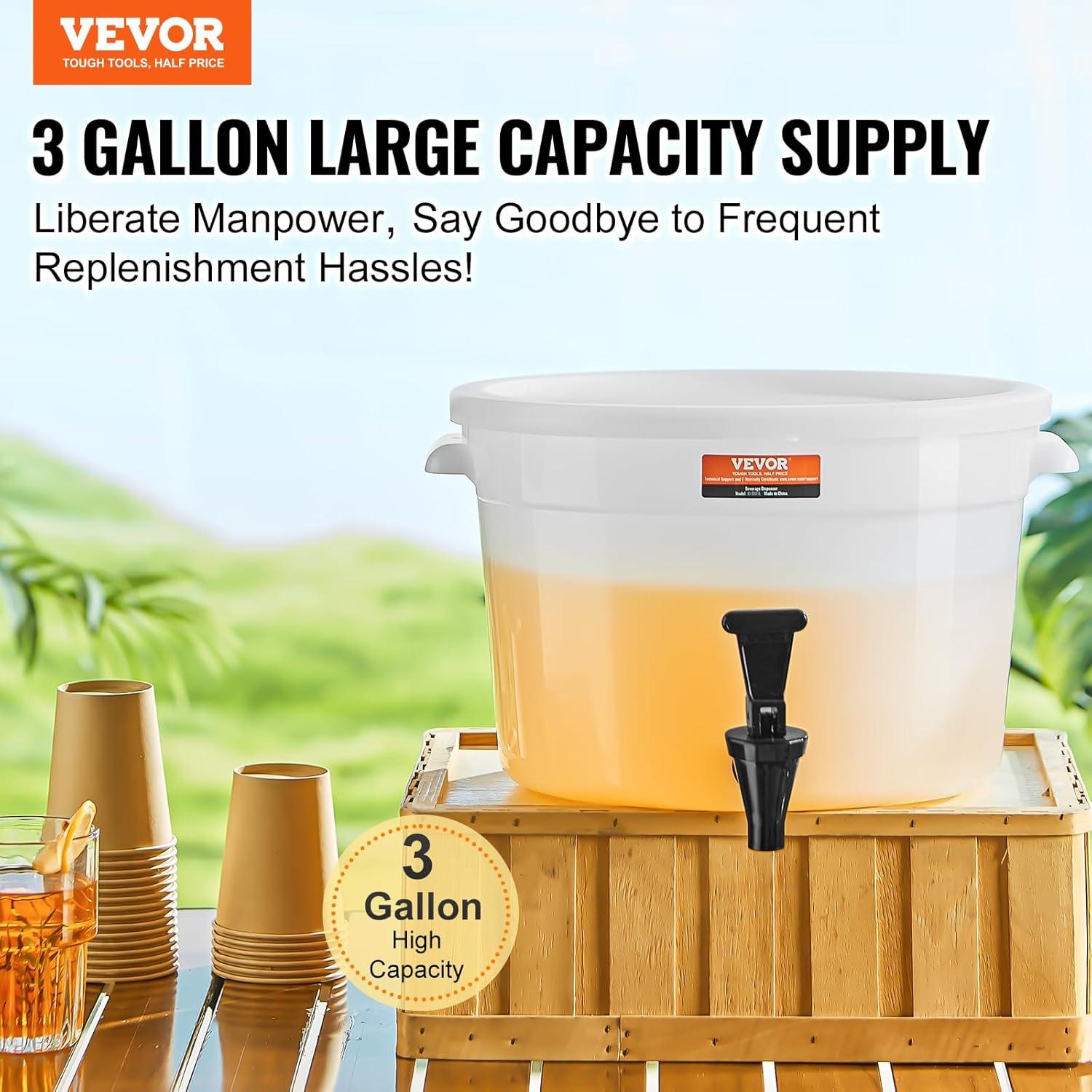 Dispensador de Bebidas VEVOR 11.36L con Grifo y Tapa