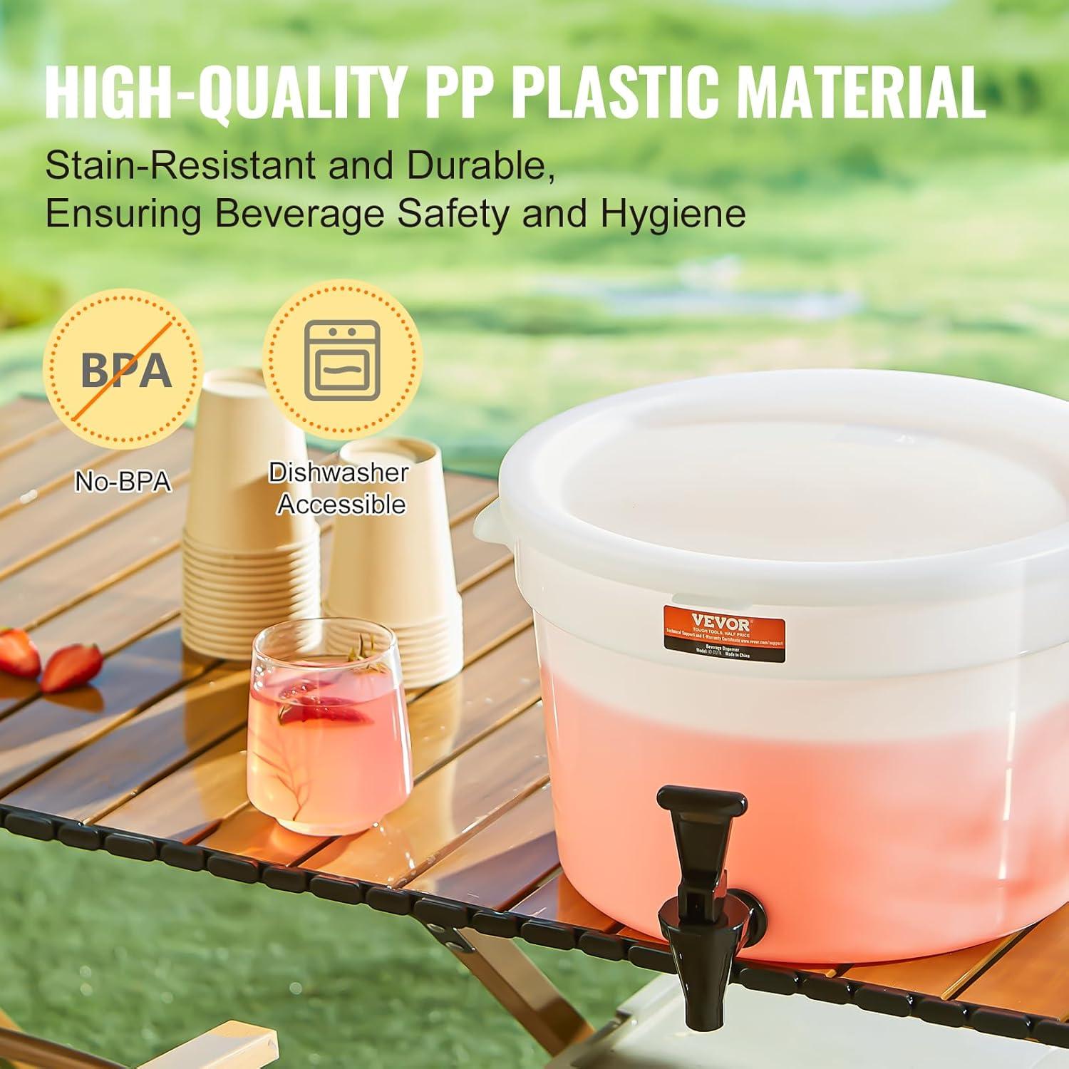 Dispensador de Bebidas VEVOR 11.36L con Grifo y Tapa