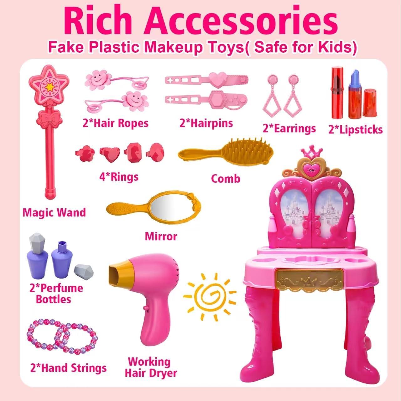 Conjunto de Maquillaje Rosa AugToy con Espejo y Música 2-5 Años