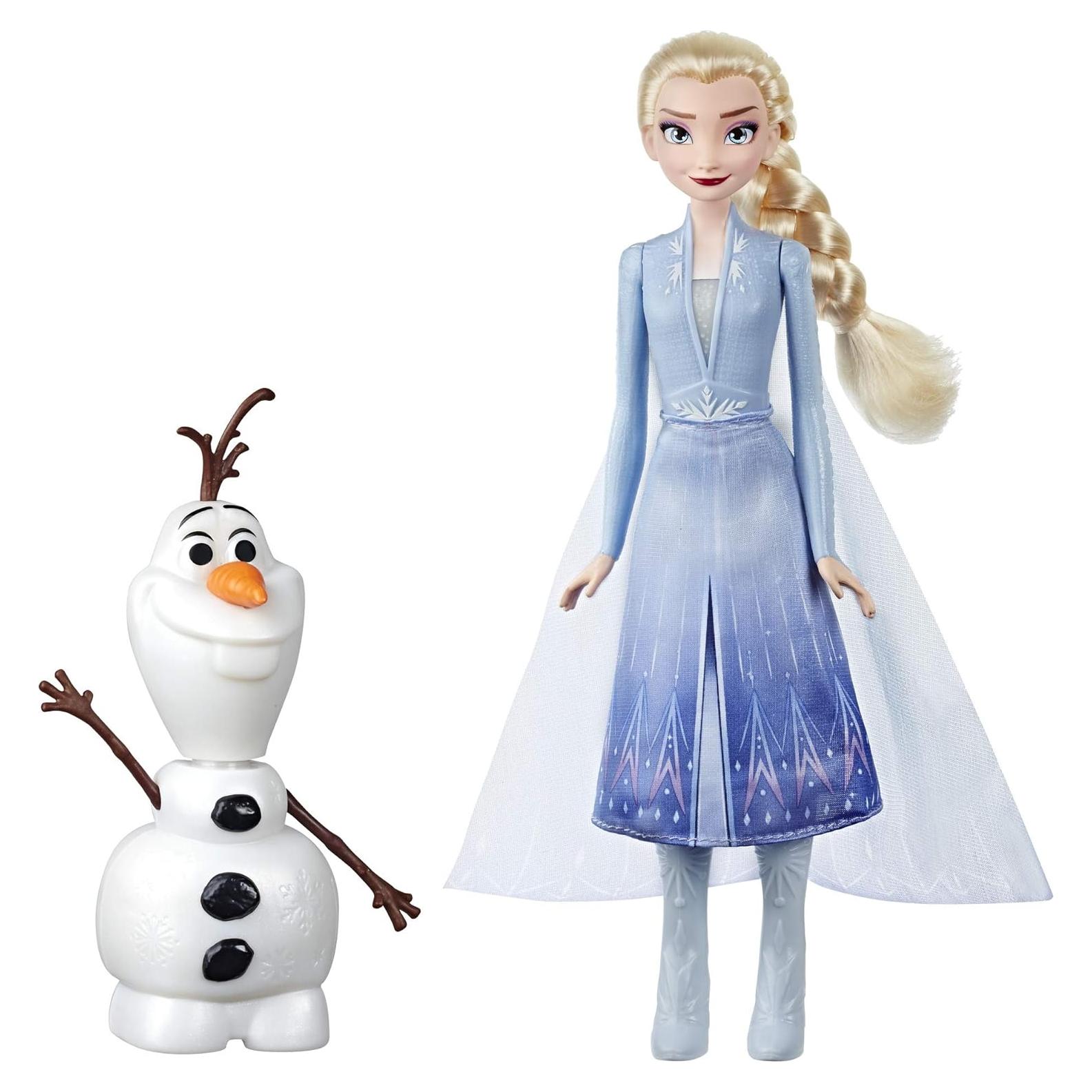 Muñeca Disney Frozen Elsa y Olaf Habla y Brilla - Juguete 3+