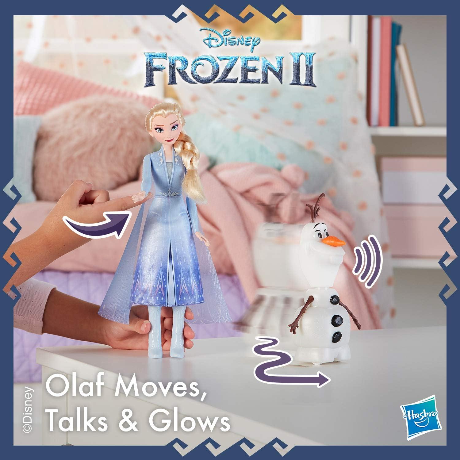 Muñeca Disney Frozen Elsa y Olaf Habla y Brilla - Juguete 3+