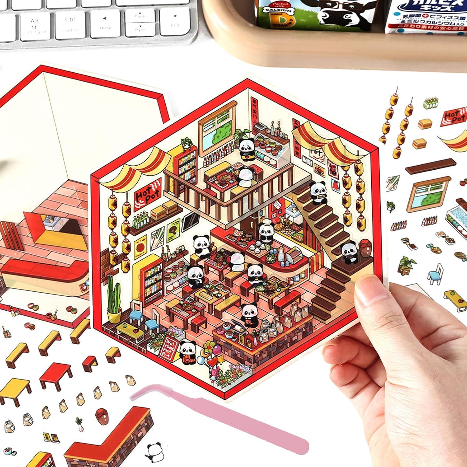 4 Sets Stickers 3D Mini Casa DIY BROVITI - Manualidades Creativas