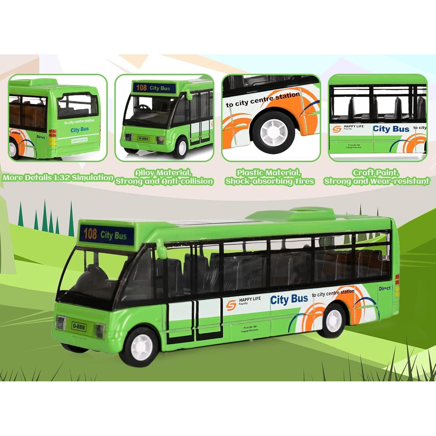 Juguete Autobús Urbano Crelloci Verde con Luz y Sonido