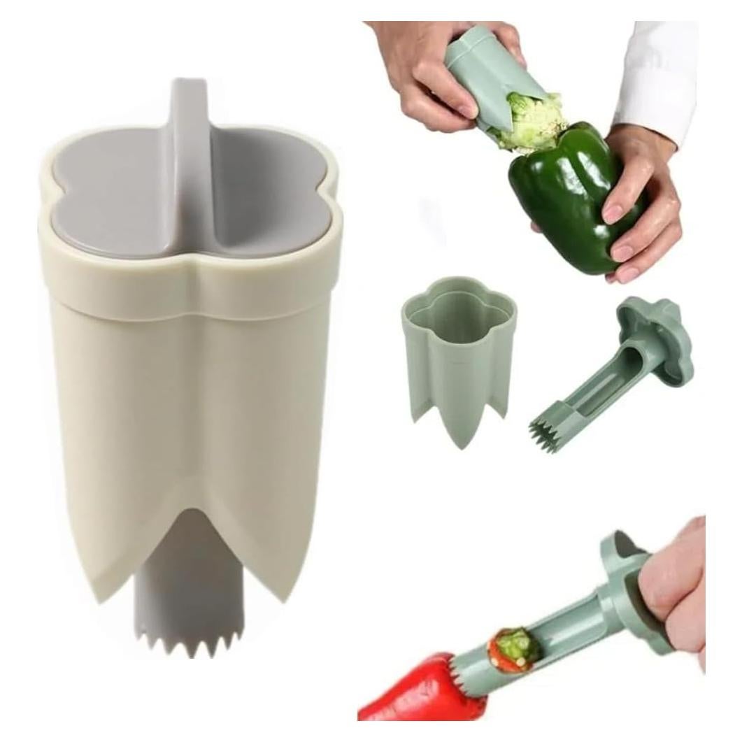 Removedor de Semillas de Pimiento Kerrtoa 2 en 1 Verde 0.45 kg