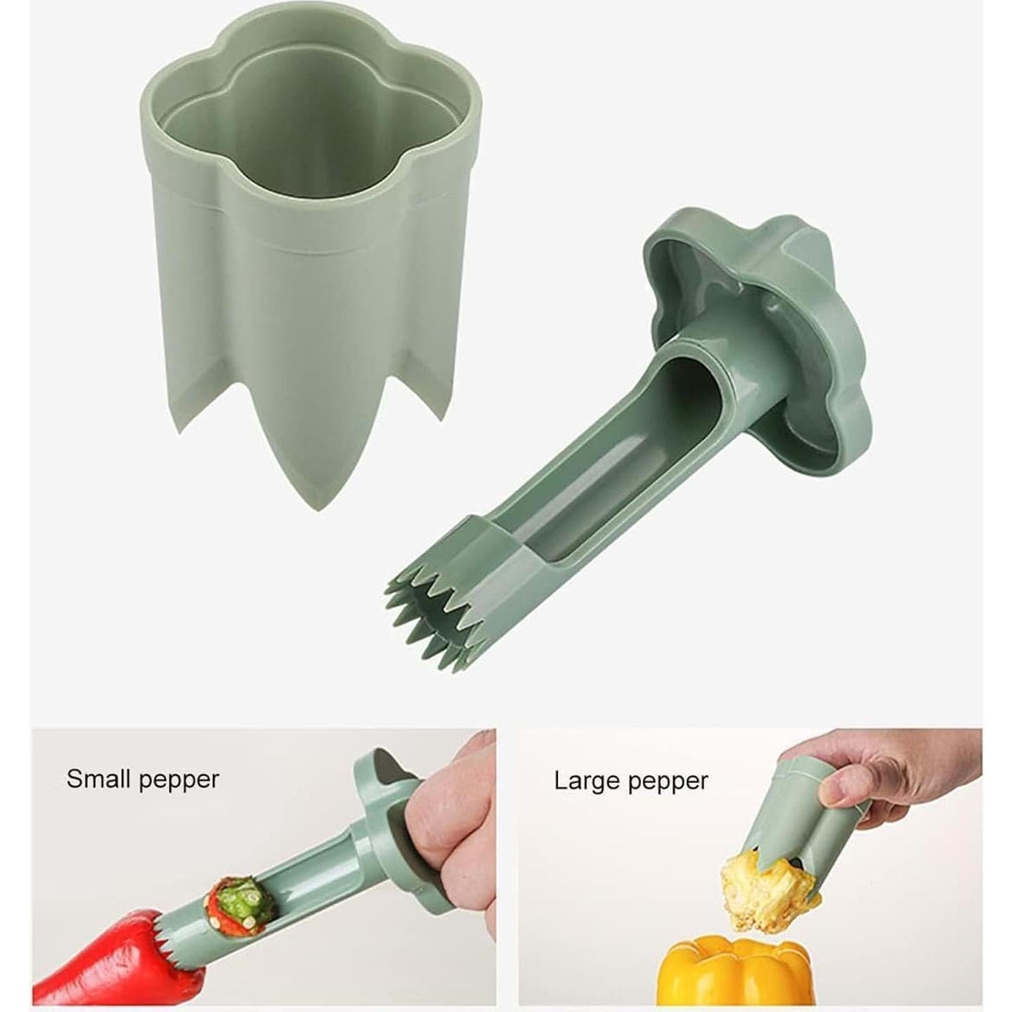 Removedor de Semillas de Pimiento Kerrtoa 2 en 1 Verde 0.45 kg