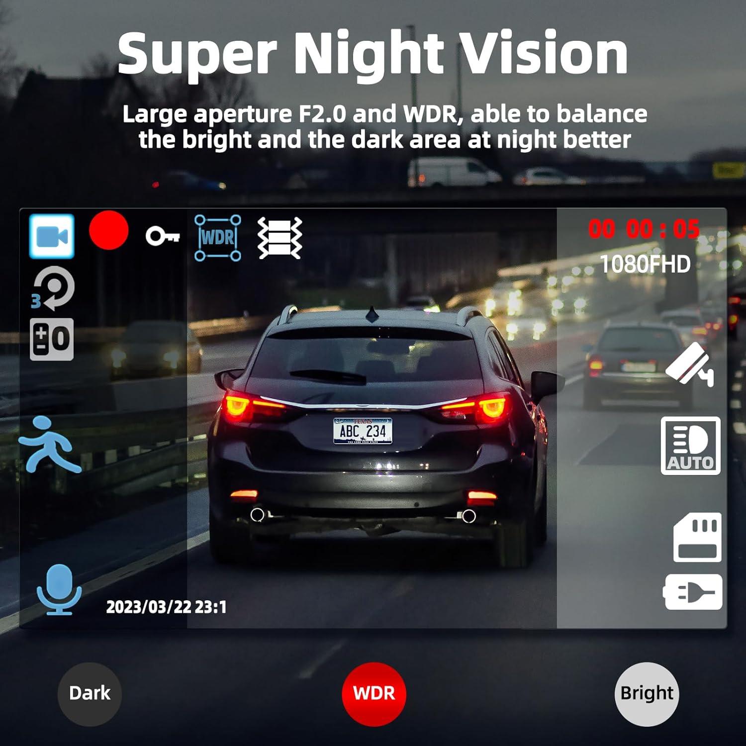 Cámara de Tablero Dual Milerong X25 1080P con Tarjeta 64GB