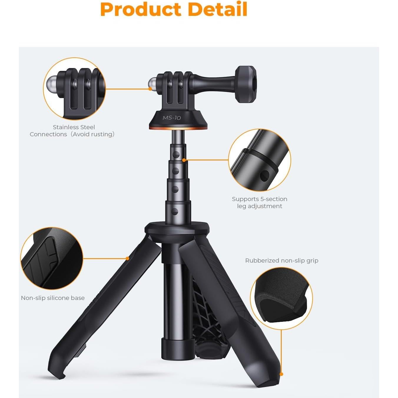 Trípode de Selfie K&F Concept 33.5cm para GoPro y DJI