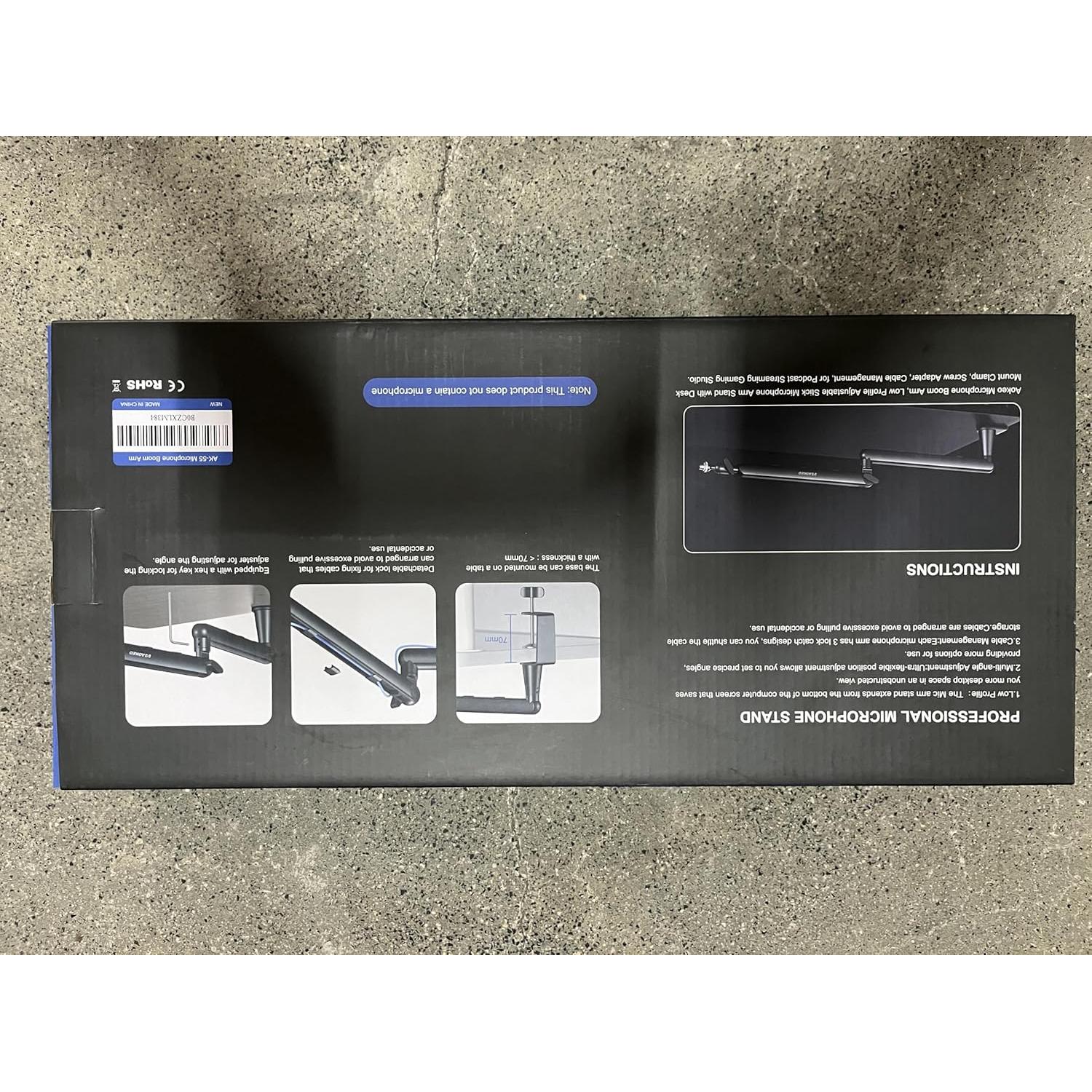 Brazo de Micrófono Aokeo AK-55 Ajustable Negro para Escritorio