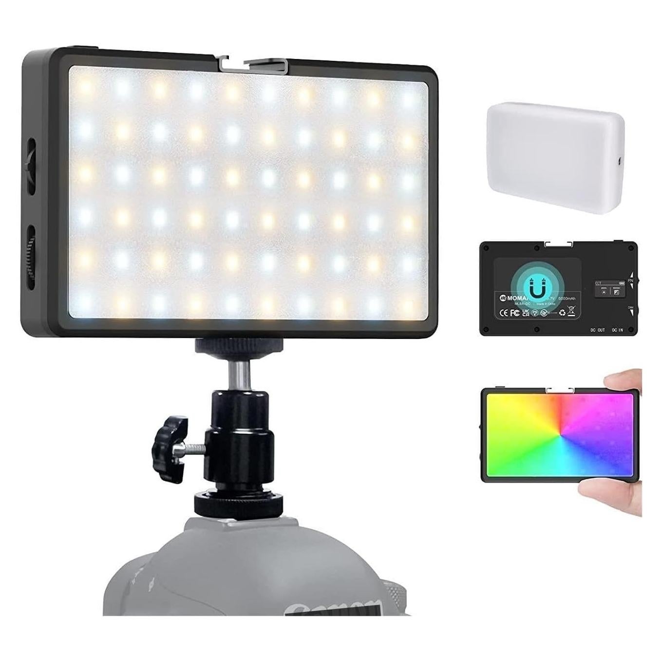 Luz LED Bi-Color Moman ML8A-RC 5000mAh Regulable 2500-9000K