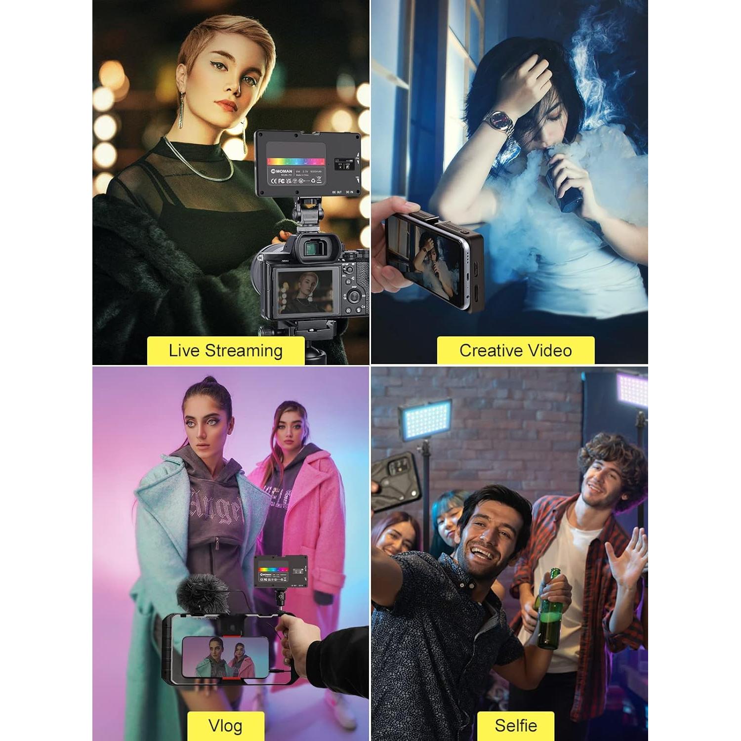 Luz LED Bi-Color Moman ML8A-RC 5000mAh Regulable 2500-9000K