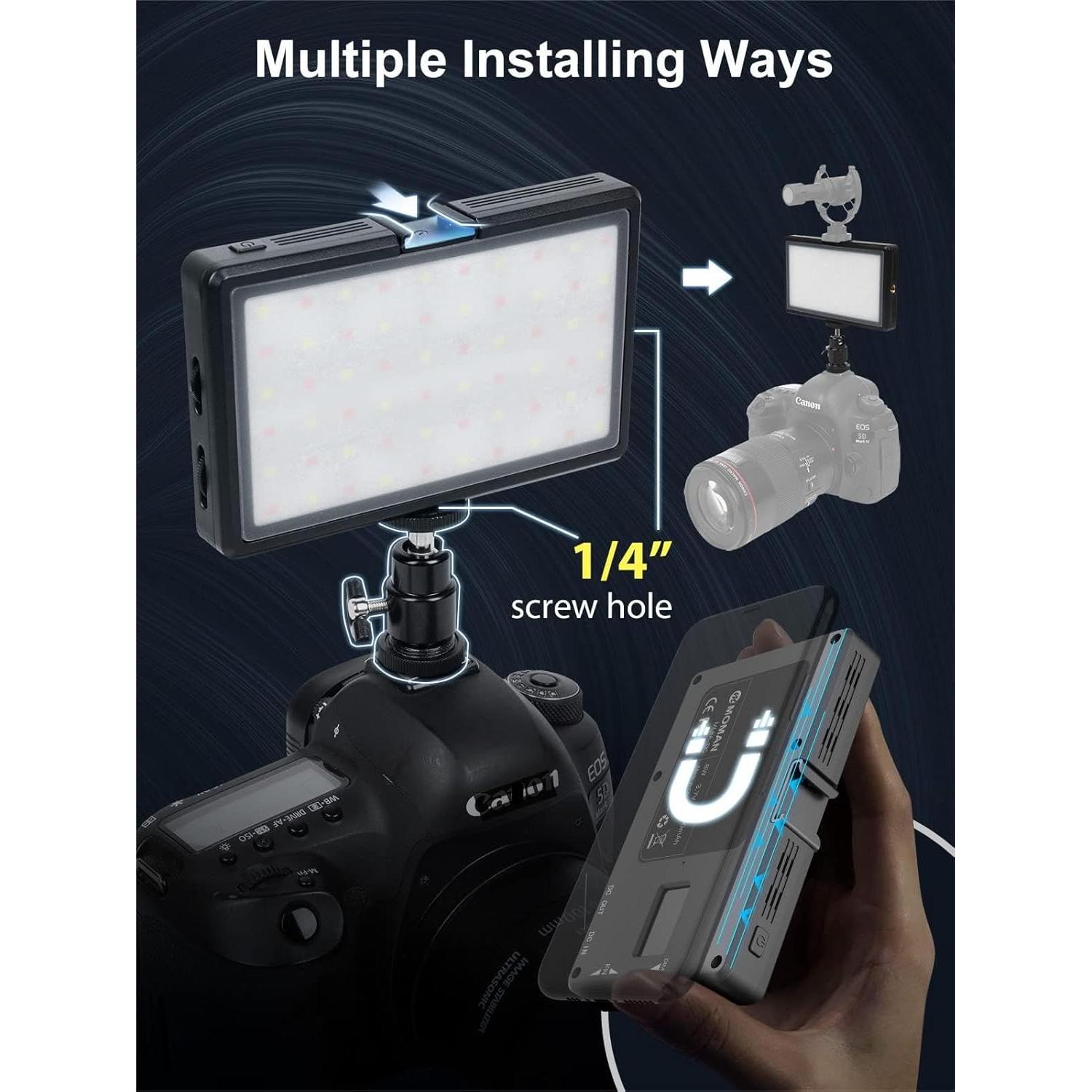 Luz LED Bi-Color Moman ML8A-RC 5000mAh Regulable 2500-9000K