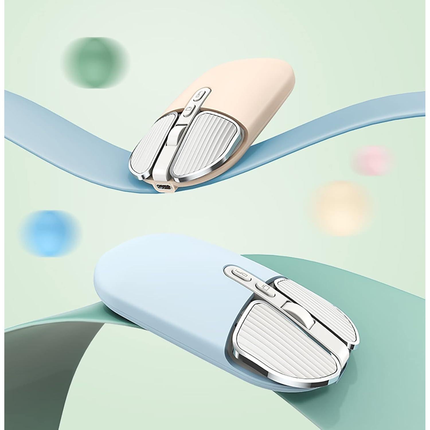 Ratón Inalámbrico Recargable Junsida Tutushu 2400DPI Azul