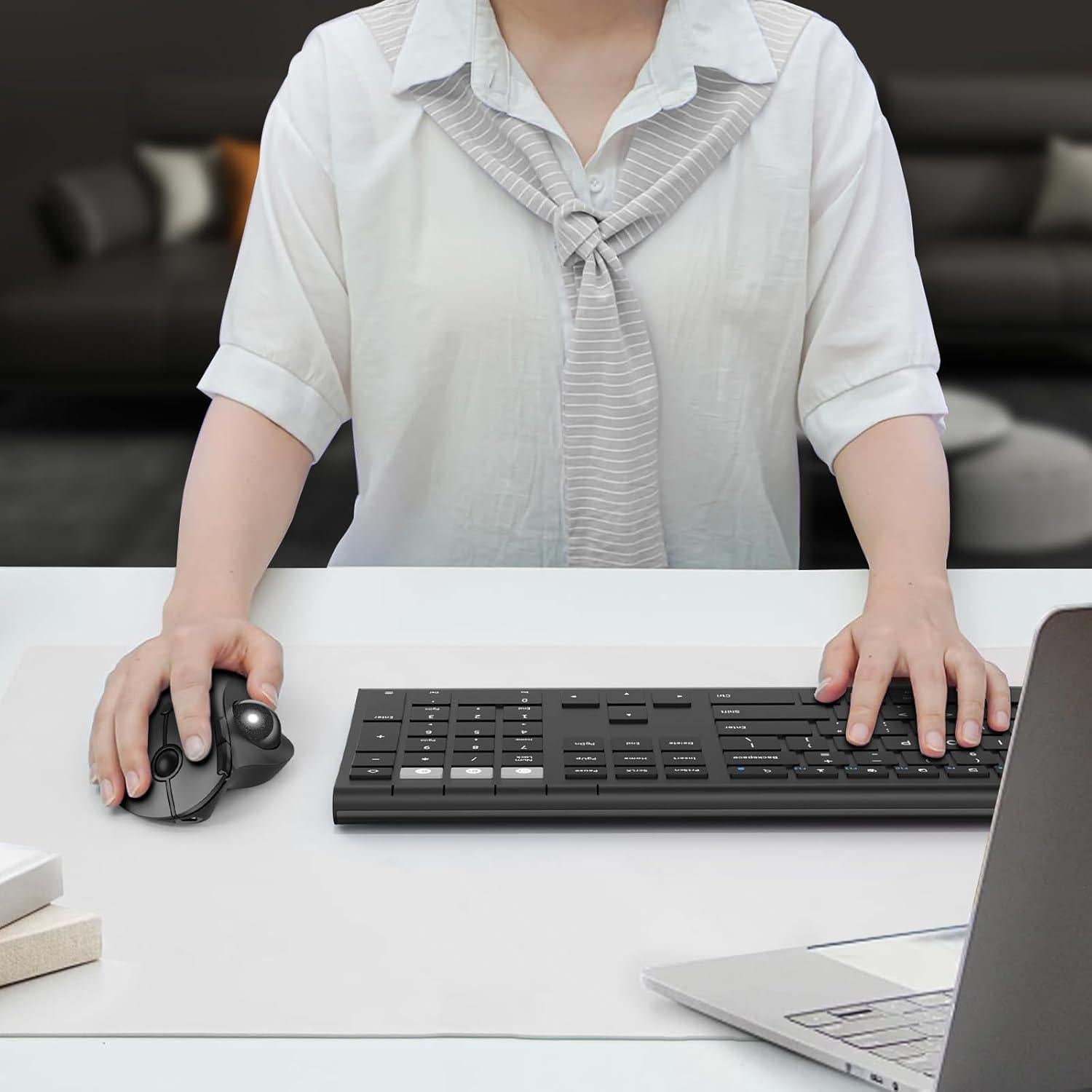 Ratón Trackball Inalámbrico Seenda Ergonómico Negro