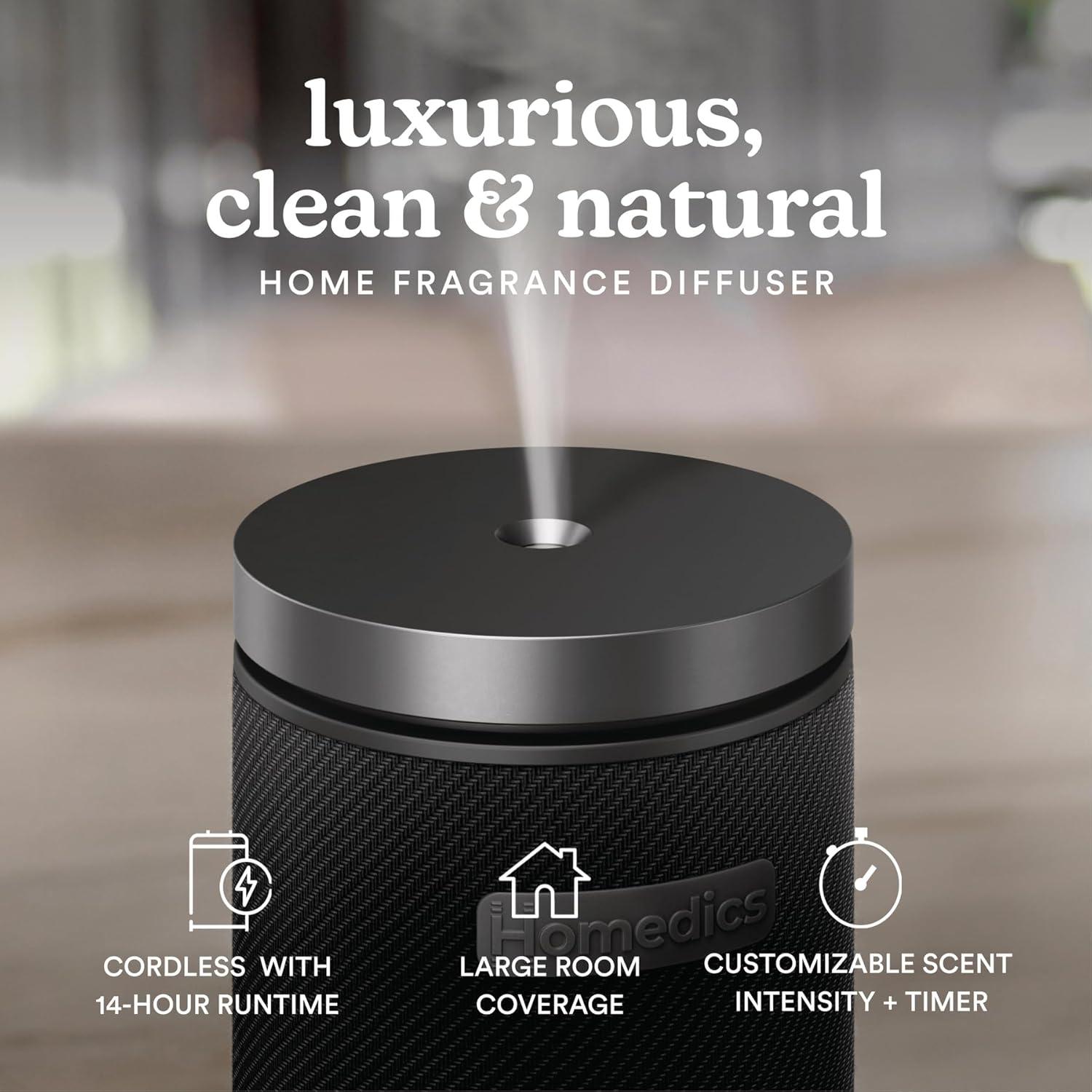 Difusor de Aromas Homedics SereneScent Recargable Negro