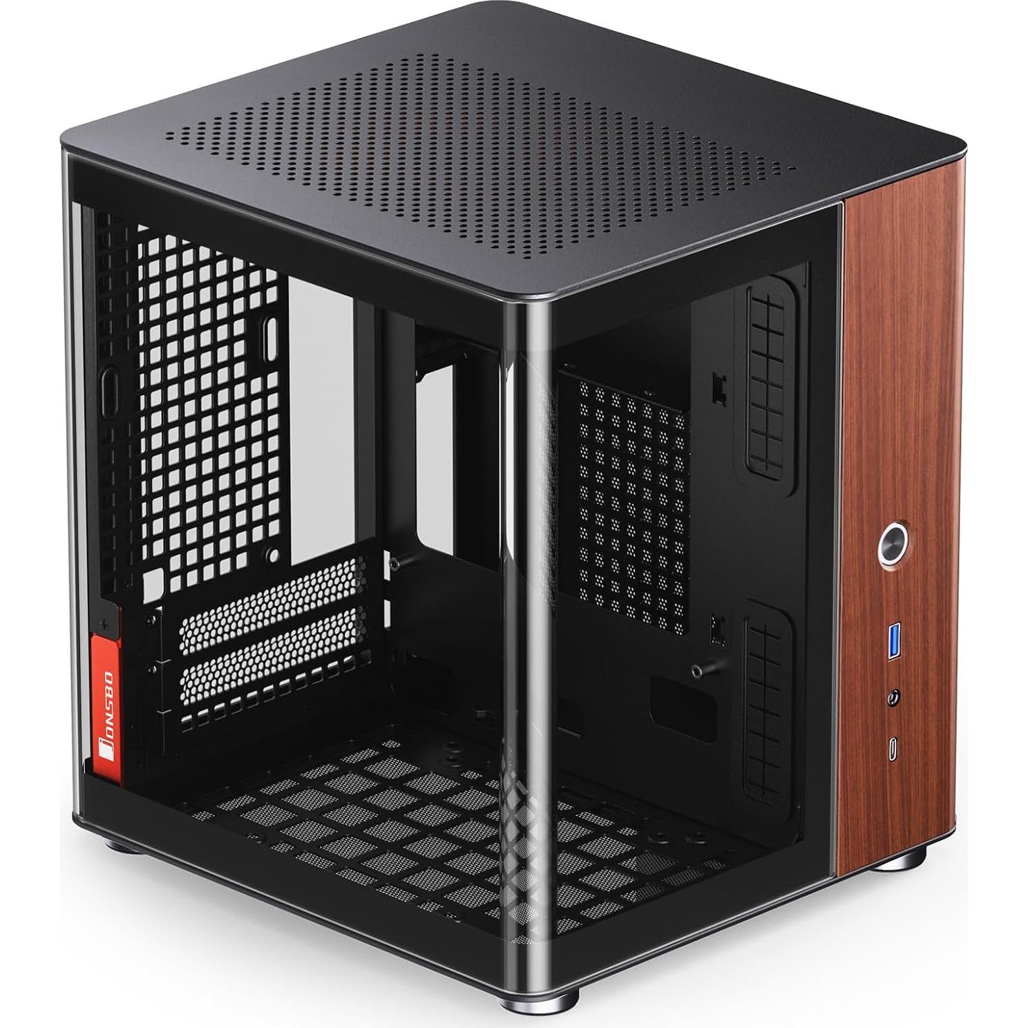Gabinete Mini Torre JONSBO TK-0 Negro ITX DTX Aluminio