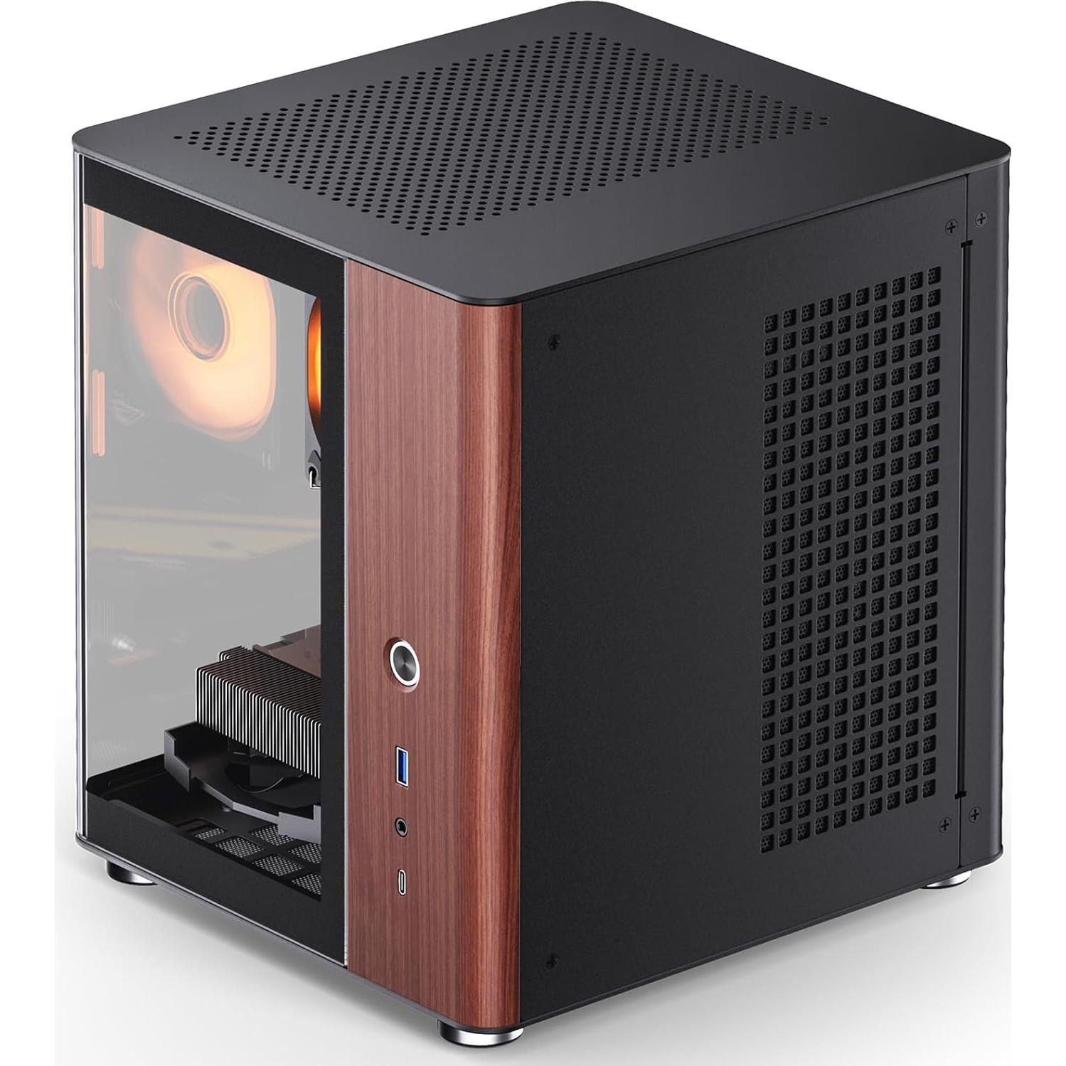 Gabinete Mini Torre JONSBO TK-0 Negro ITX DTX Aluminio