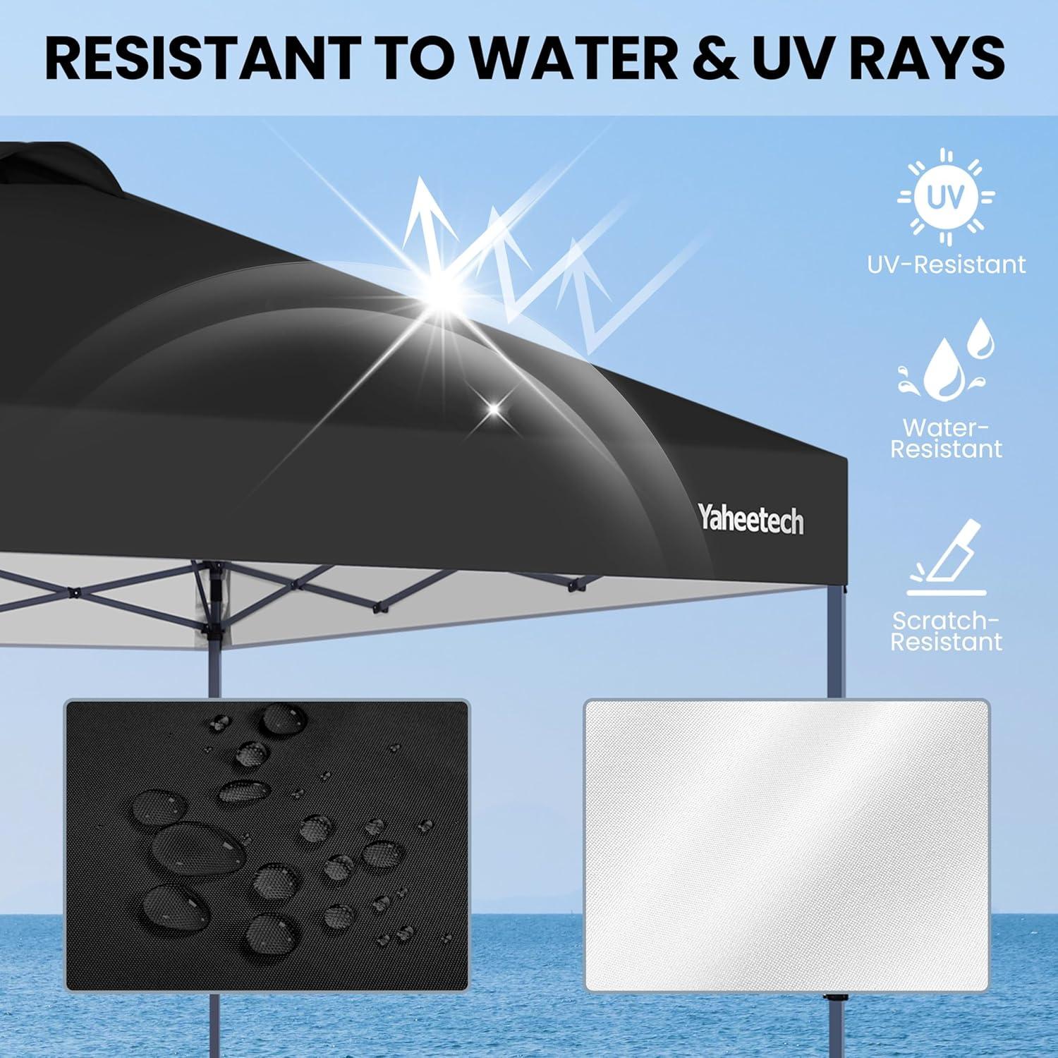 Carpa Plegable Yaheetech 3.05x3.05m Impermeable con Ruedas