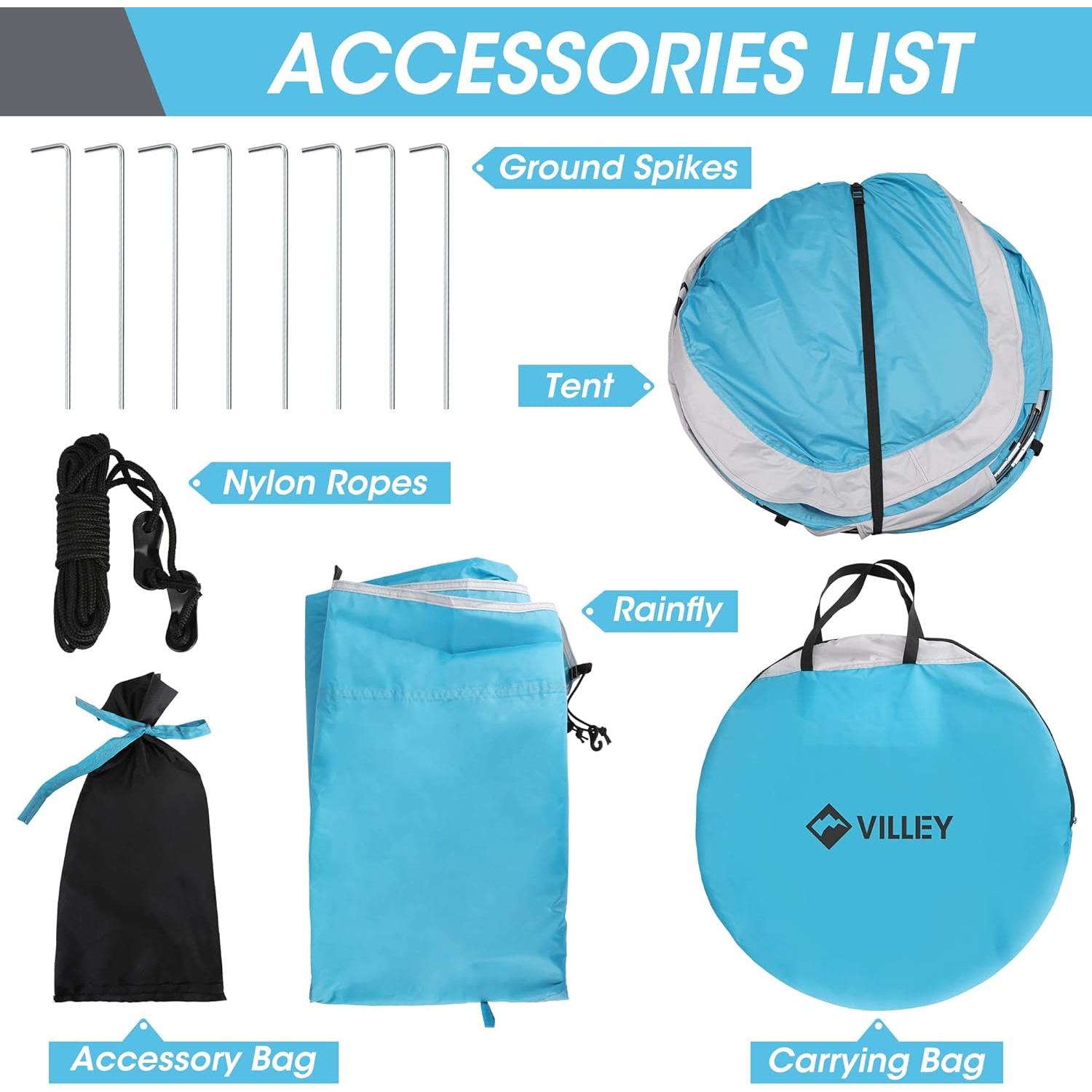 Tienda de Camping VILLEY para 2 Personas Impermeable