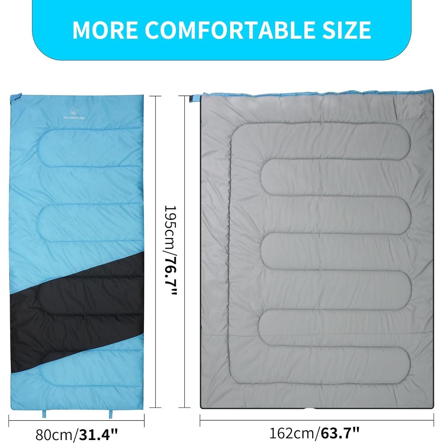 Saco de dormir Mountainlodge 3 estaciones 195x80cm impermeable