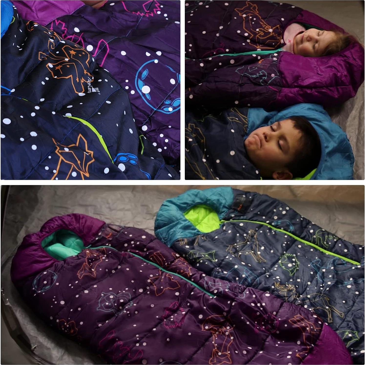 Saco de dormir mumia AceCamp azul para niños - 0°C, impermeable