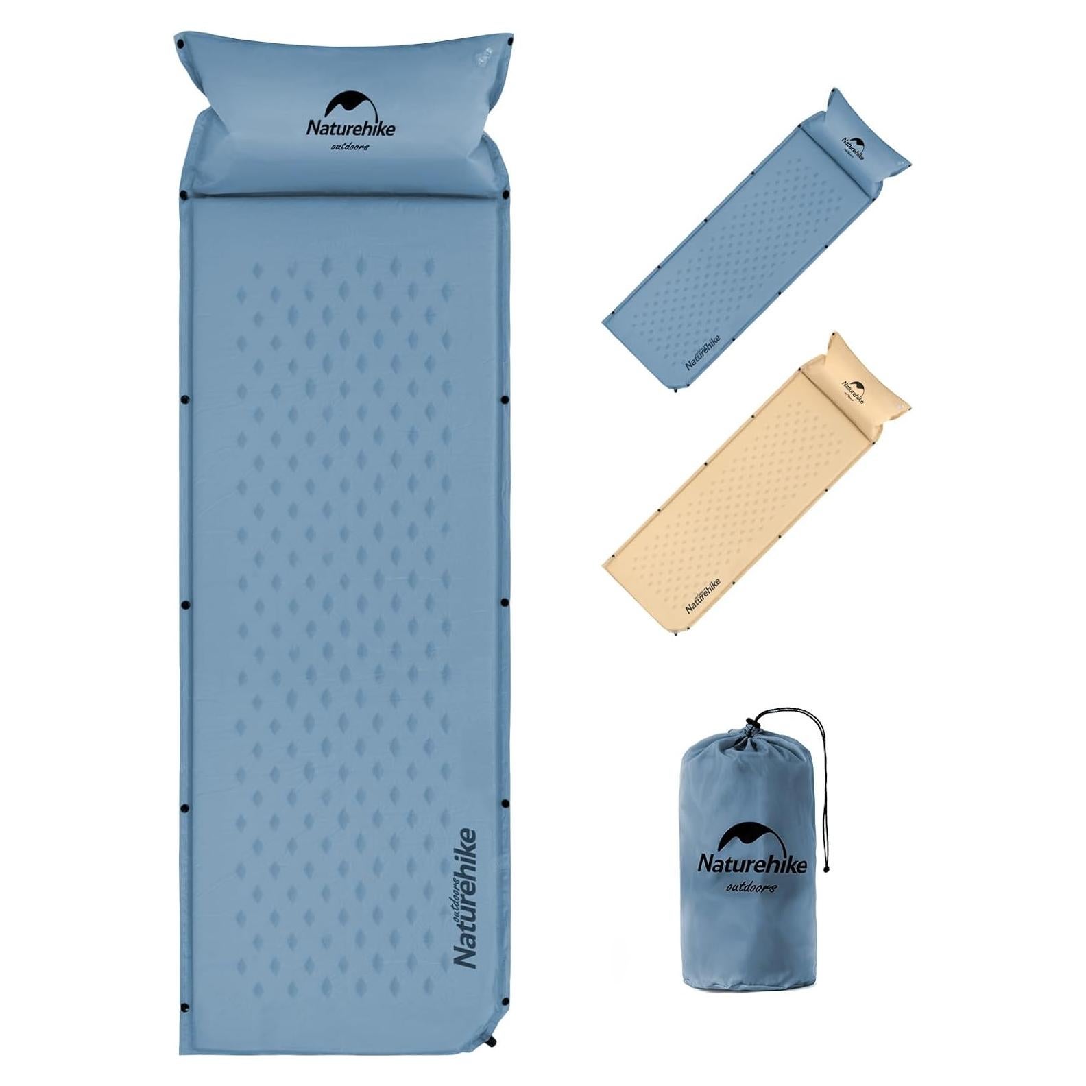 Almohadilla de Dormir Autoinflable Naturehike D01 Individual Azul