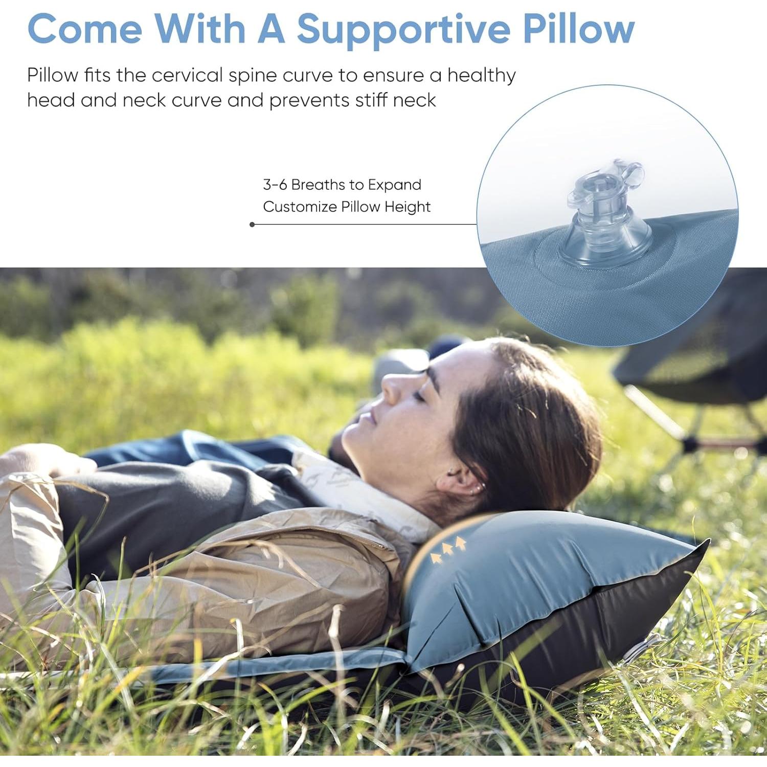 Almohadilla de Dormir Autoinflable Naturehike D01 Individual Azul