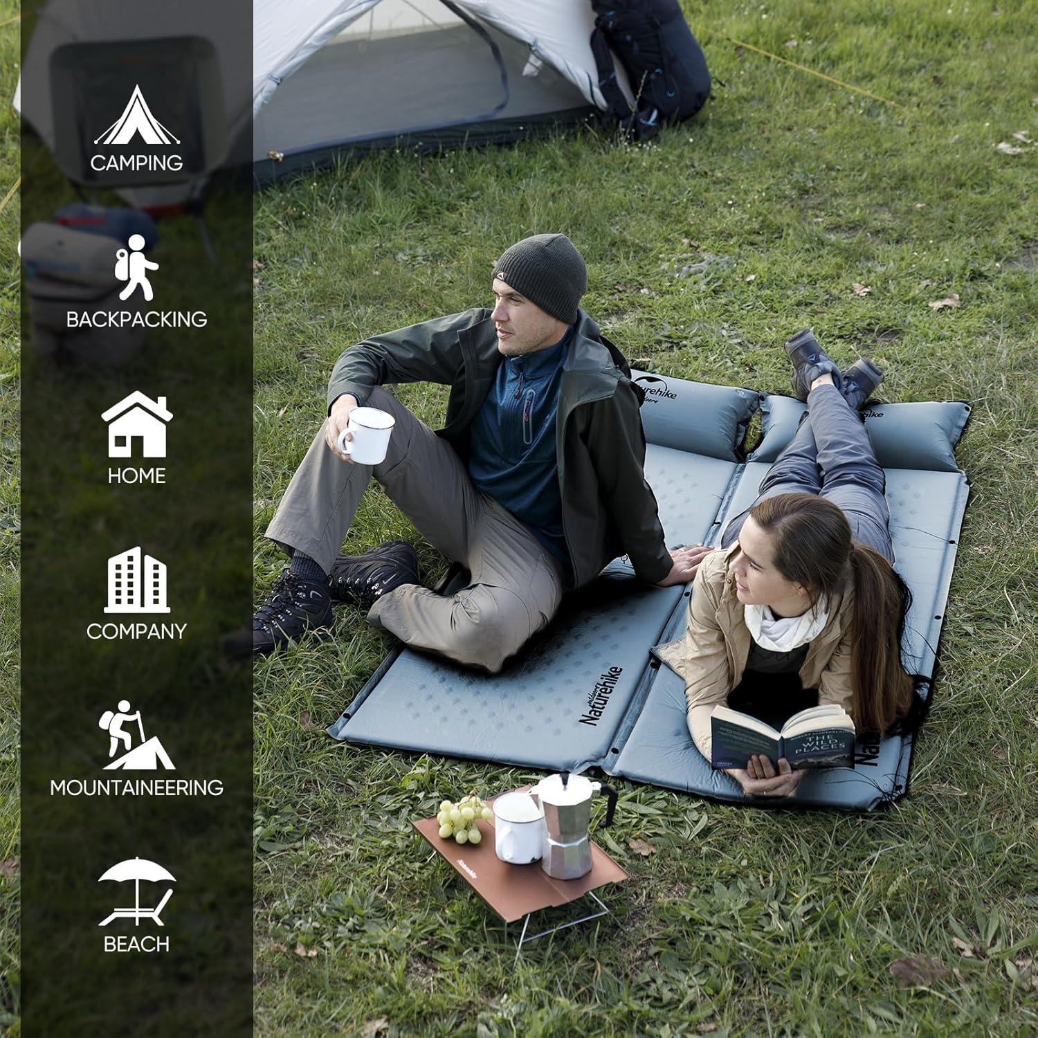 Almohadilla de Dormir Autoinflable Naturehike D01 Individual Azul