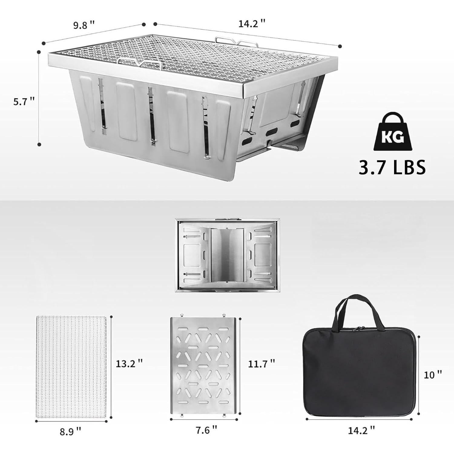 Parrilla de Camping HIKISM IGT Plegable Carbón 2.20 kg