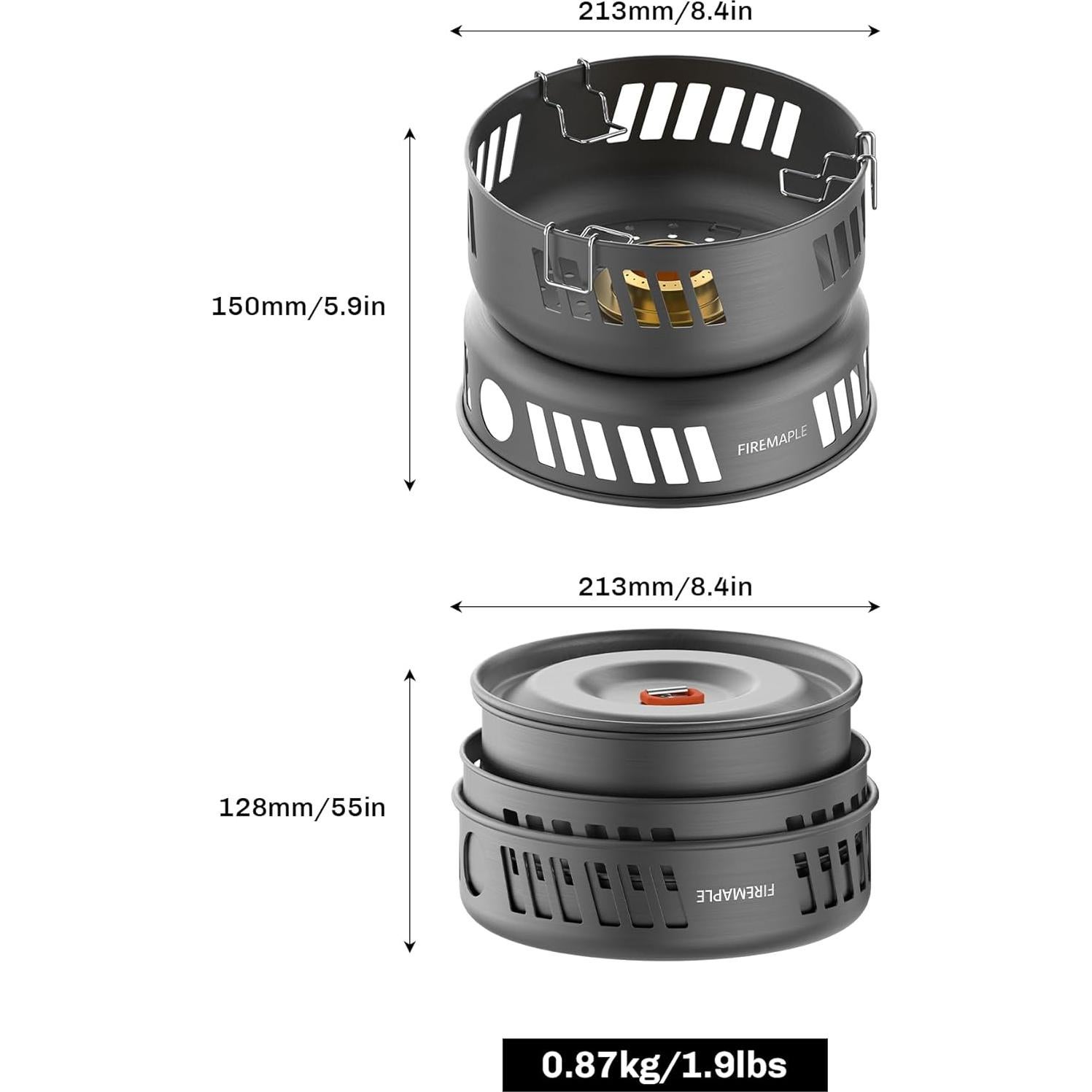Juego de Cocina Portátil Fire Maple - Estufa 3KW y Ollas de Aluminio