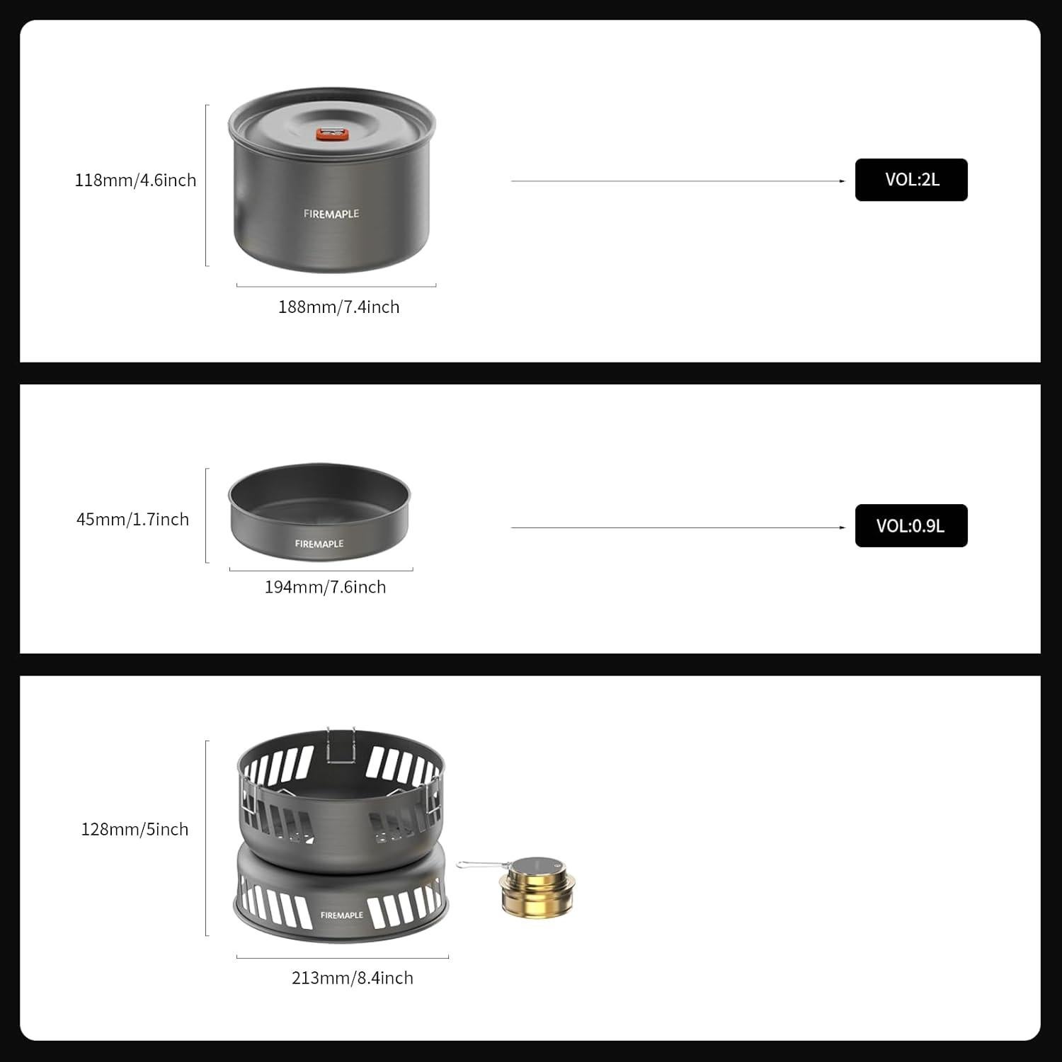 Juego de Cocina Portátil Fire Maple - Estufa 3KW y Ollas de Aluminio