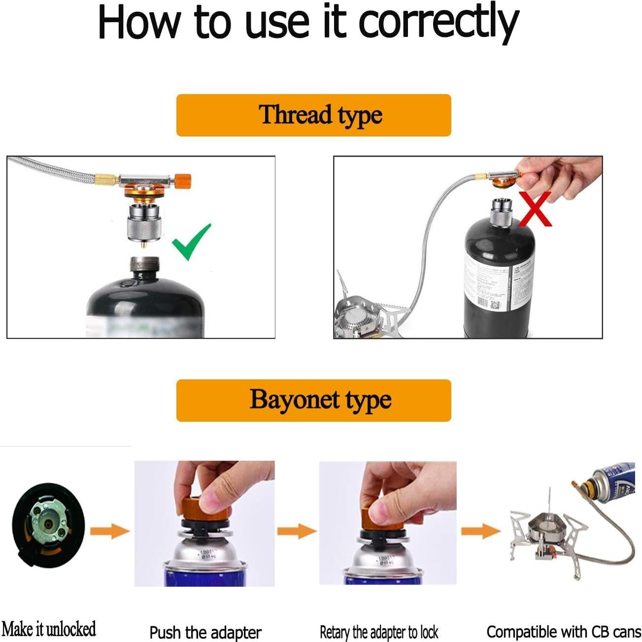 SVNVIOZ Camping Stove Windproof Backpacking Stove with Piezo Ignition, Plastic Storage Box, 2 Types Fuel Canister Adapters, Camping Gear Portable Stove for Outdoor Camping Hiking Cooking