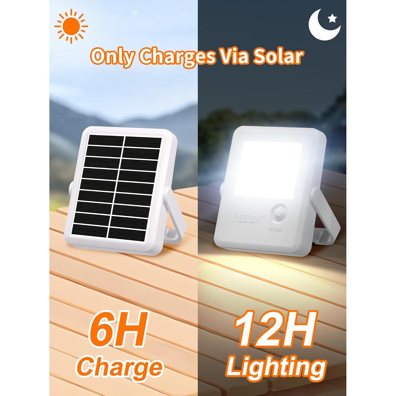 Linterna Solar Intelamp 2000mAh para Camping y Emergencias