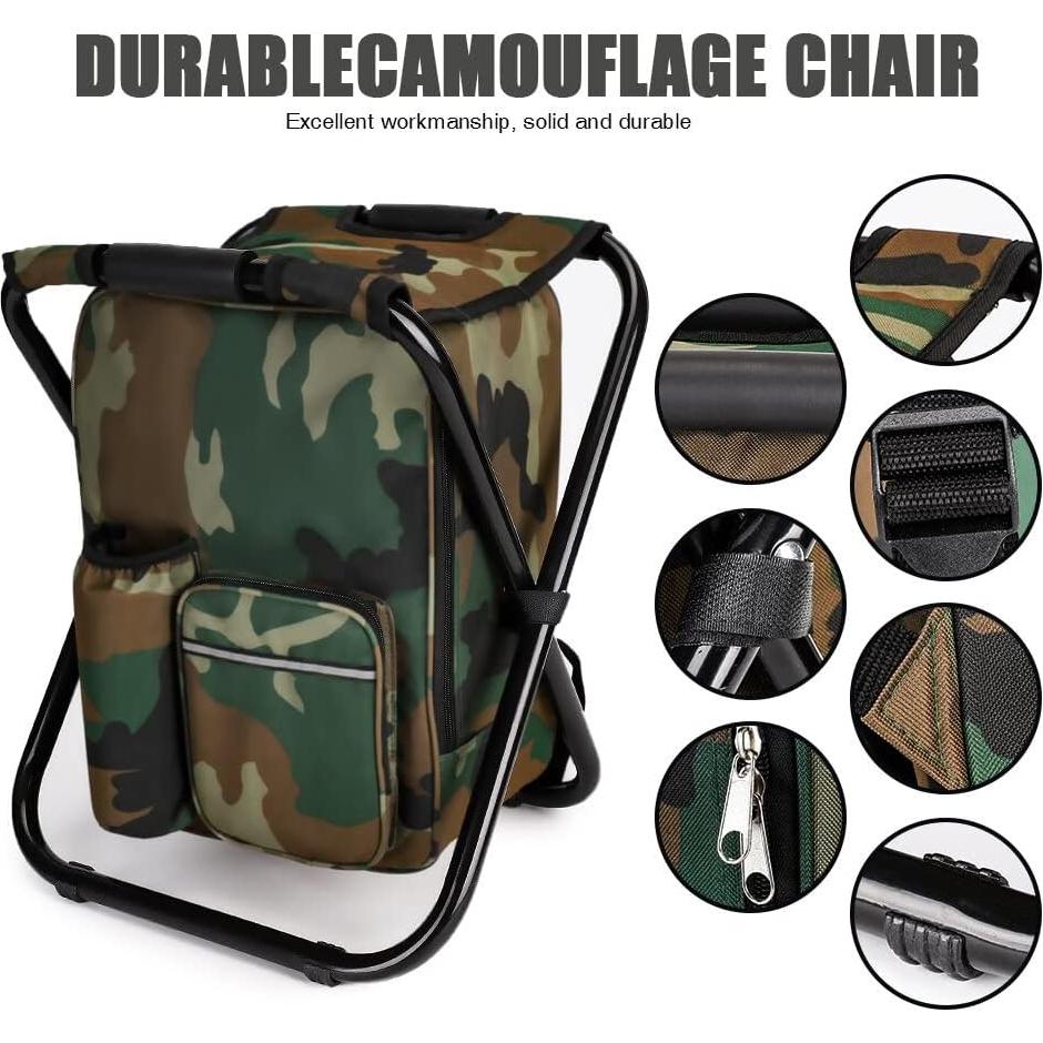 Taburete de Camping Plegable YESIACE Camuflaje 1.4kg