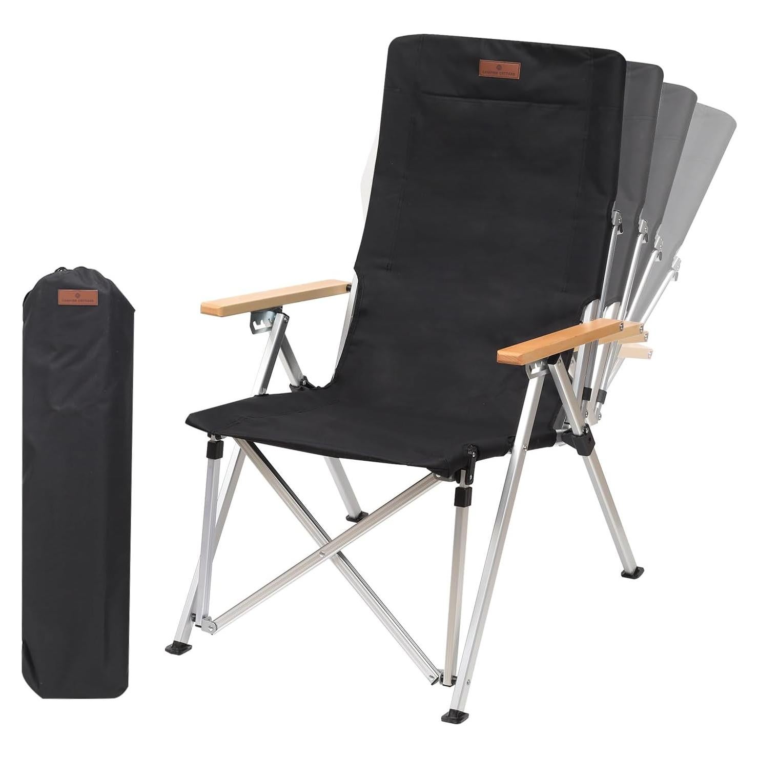 Silla de Camping Plegable OLDVIND con Reposabrazos y Bolsa