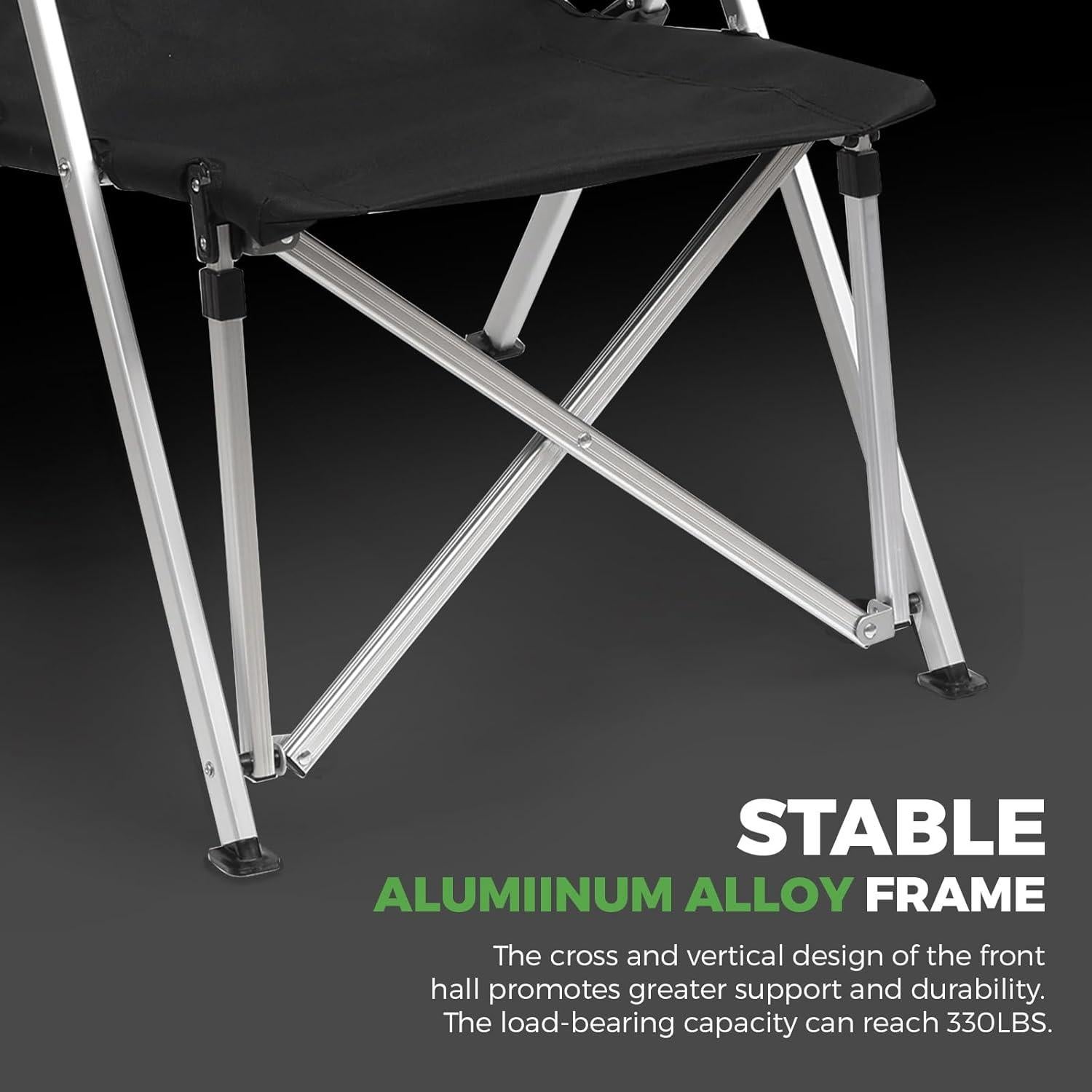 Silla de Camping Plegable OLDVIND con Reposabrazos y Bolsa