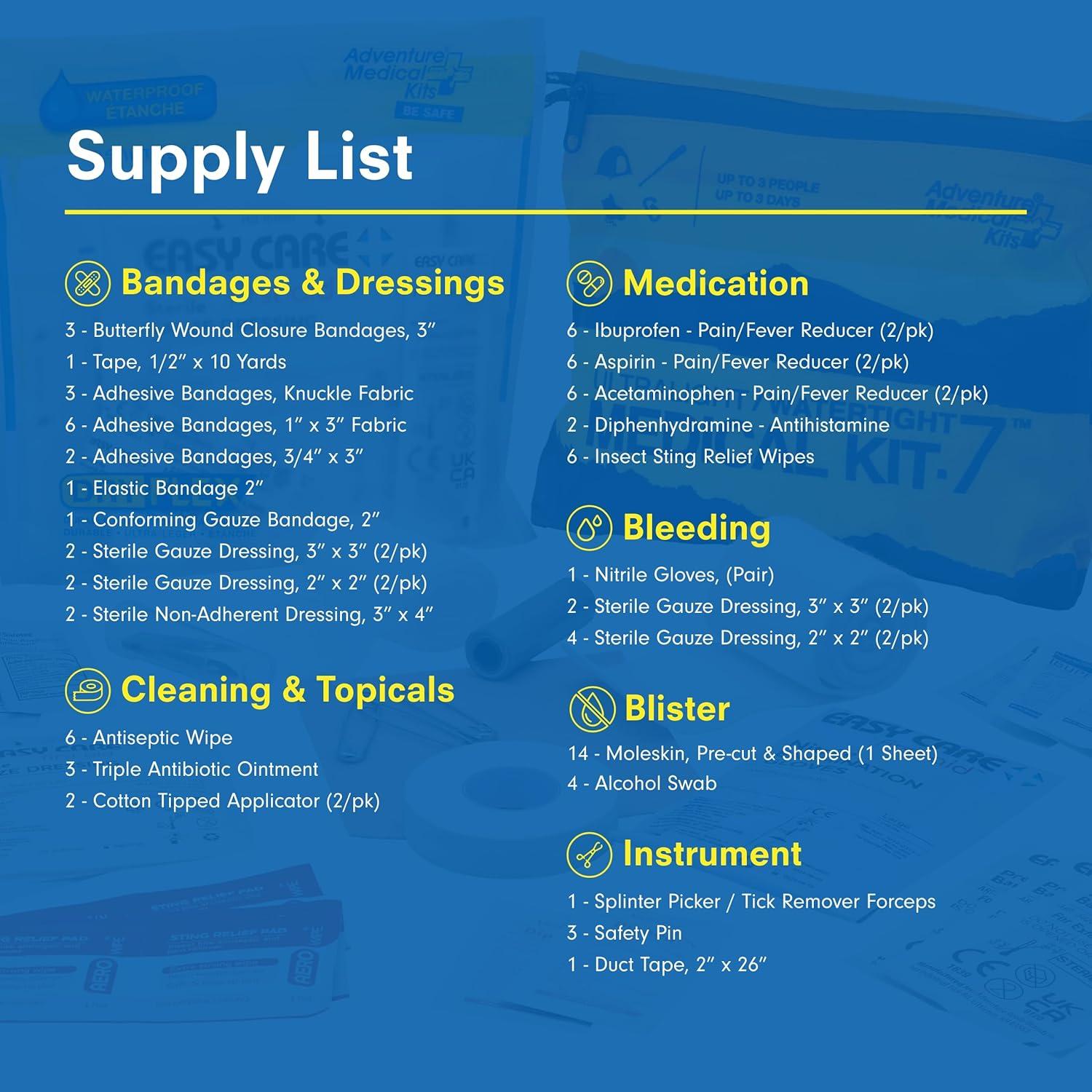 Kit Médico Ultraligero Adventure Medical Kits - 3 Personas, 3 Días