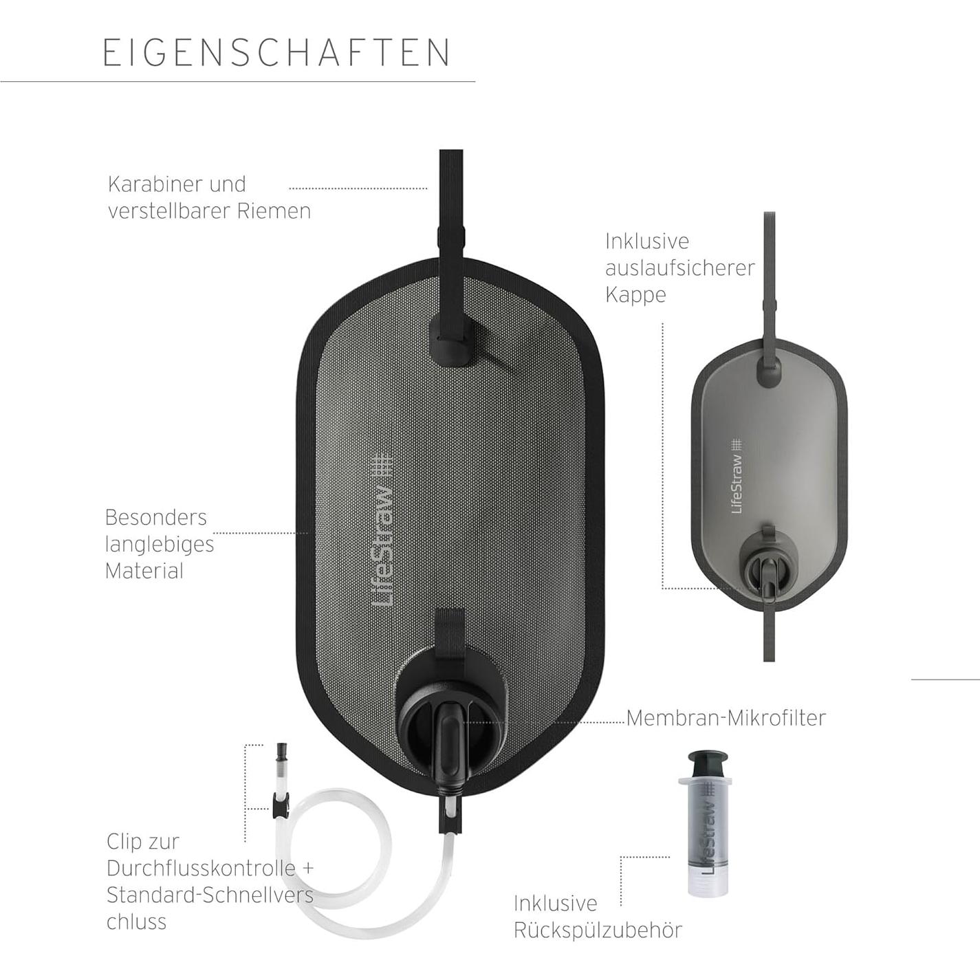 Sistema de Filtración de Agua LifeStraw Peak 8L - Gris