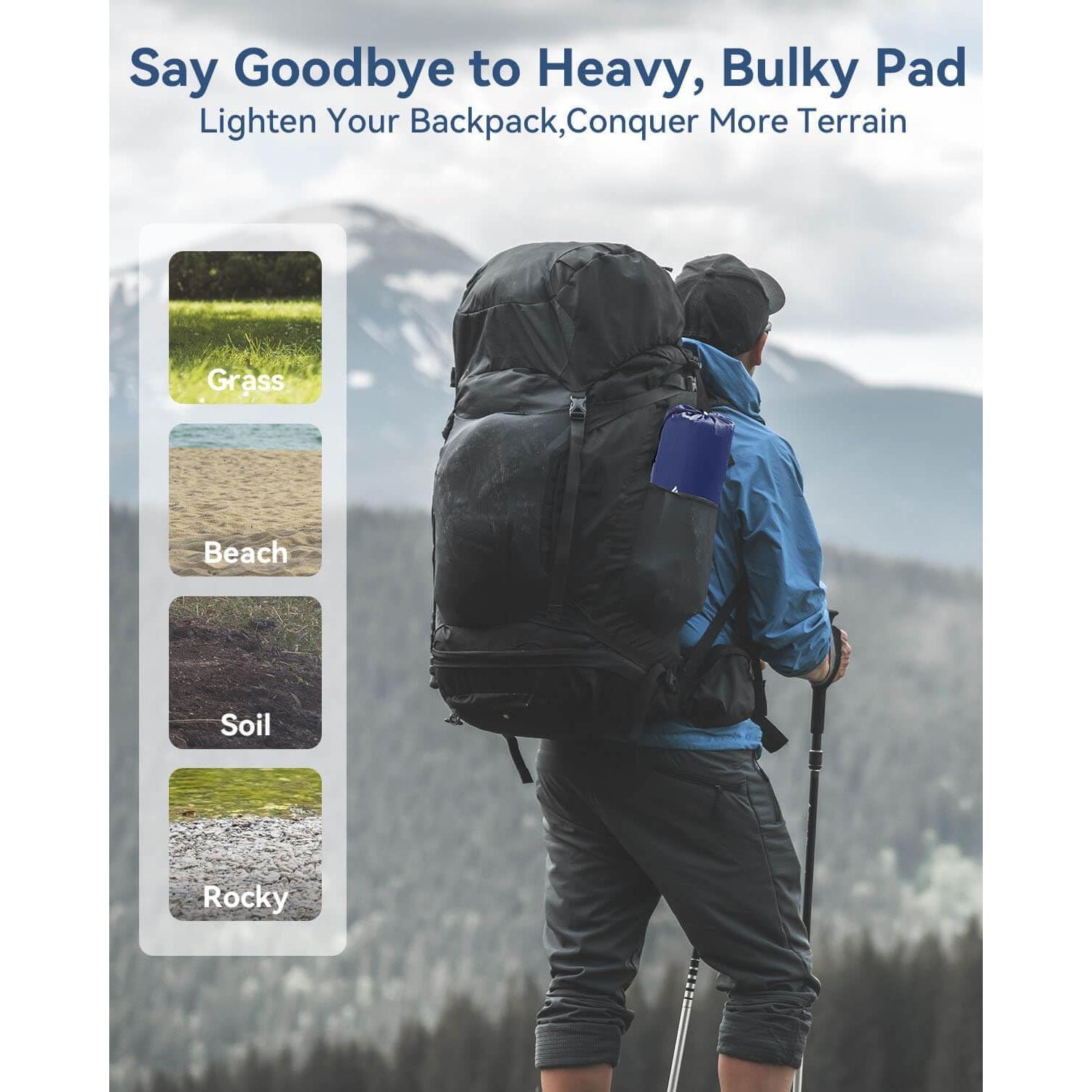 Colchón Inflable Camping Doble Hikenture 200x140 cm 10 cm