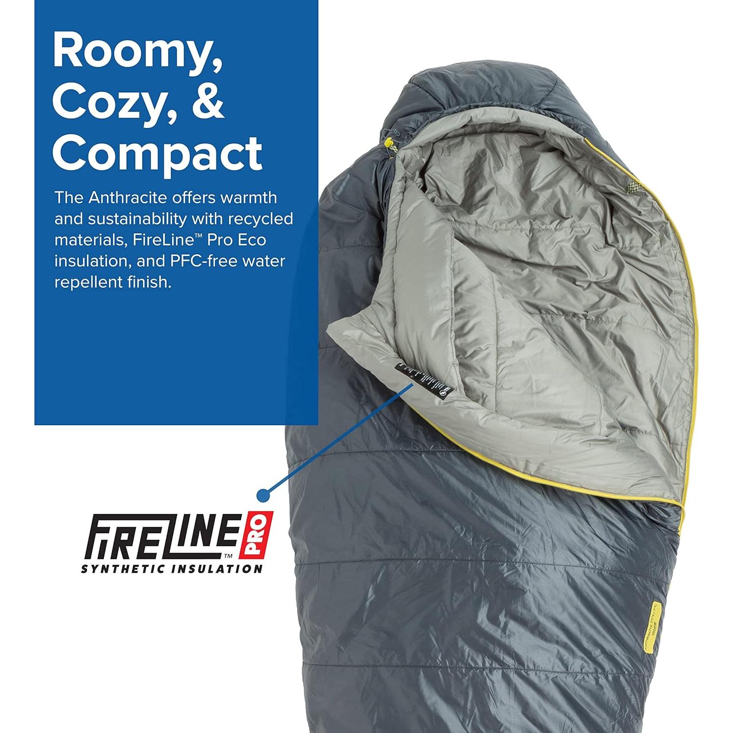 Saco de Dormir Big Agnes Anthracite 20 Grados Sintético