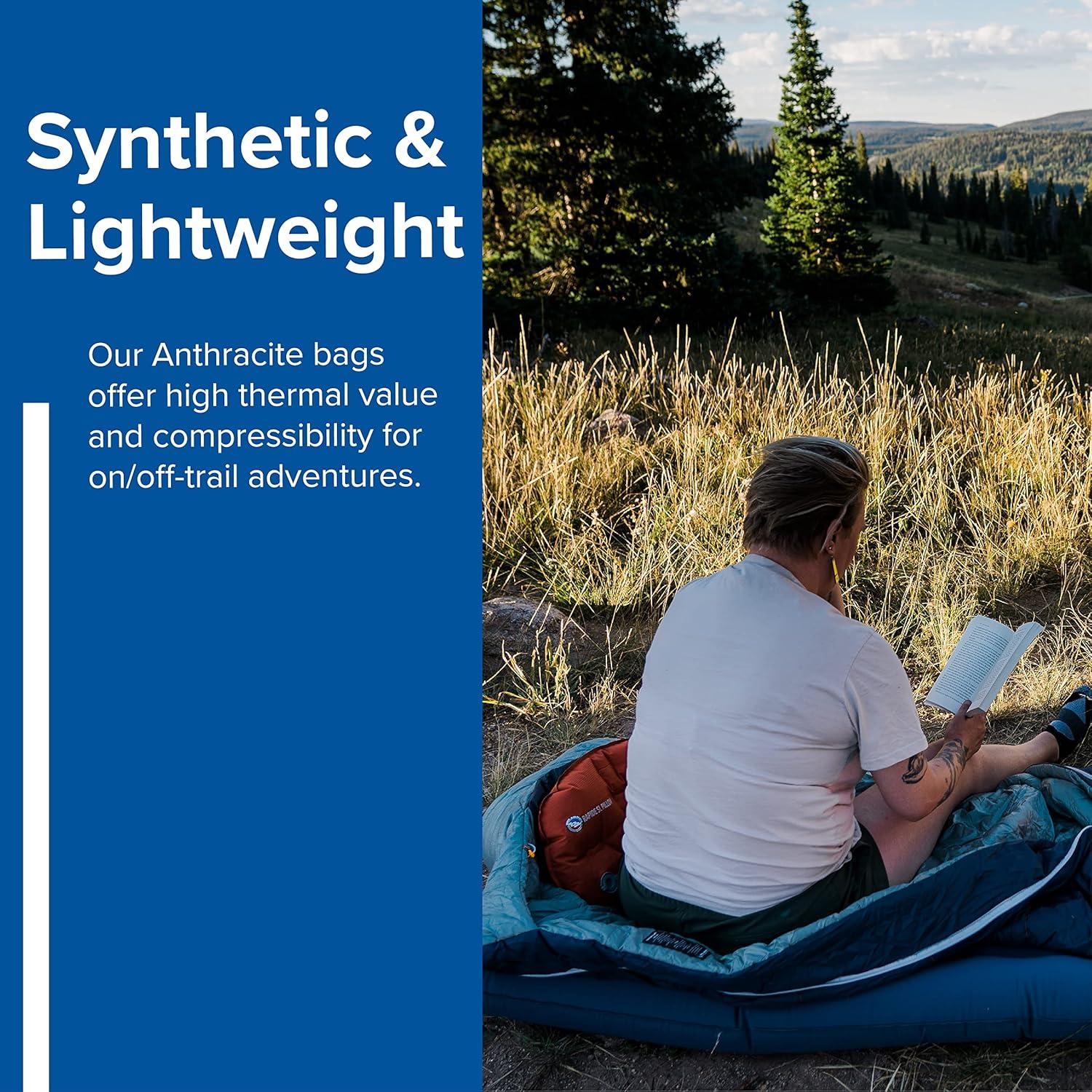 Saco de Dormir Big Agnes Anthracite 20 Grados Sintético