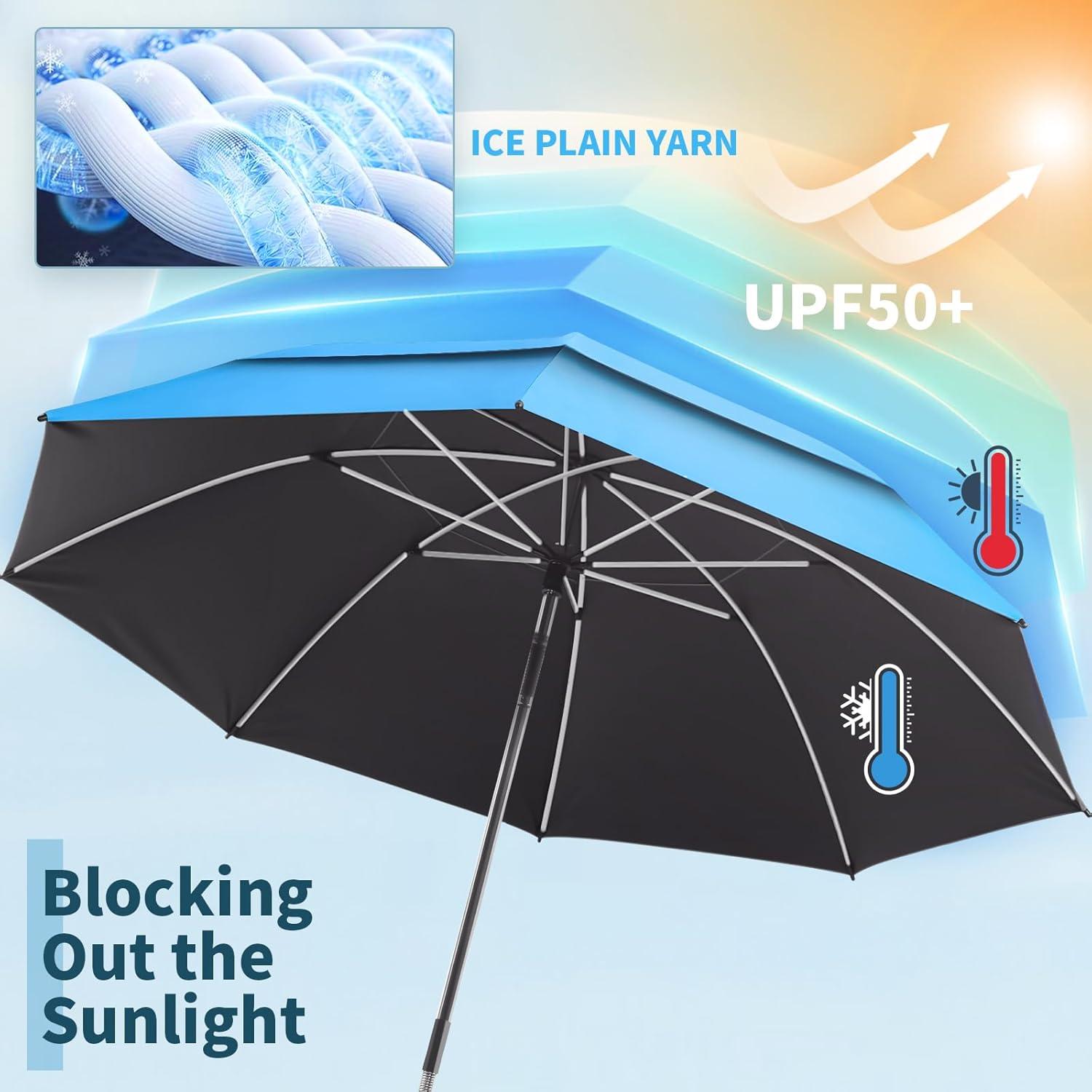 Paquete de 2 Paraguas de Playa Ajustables 123.4 cm UPF50+
