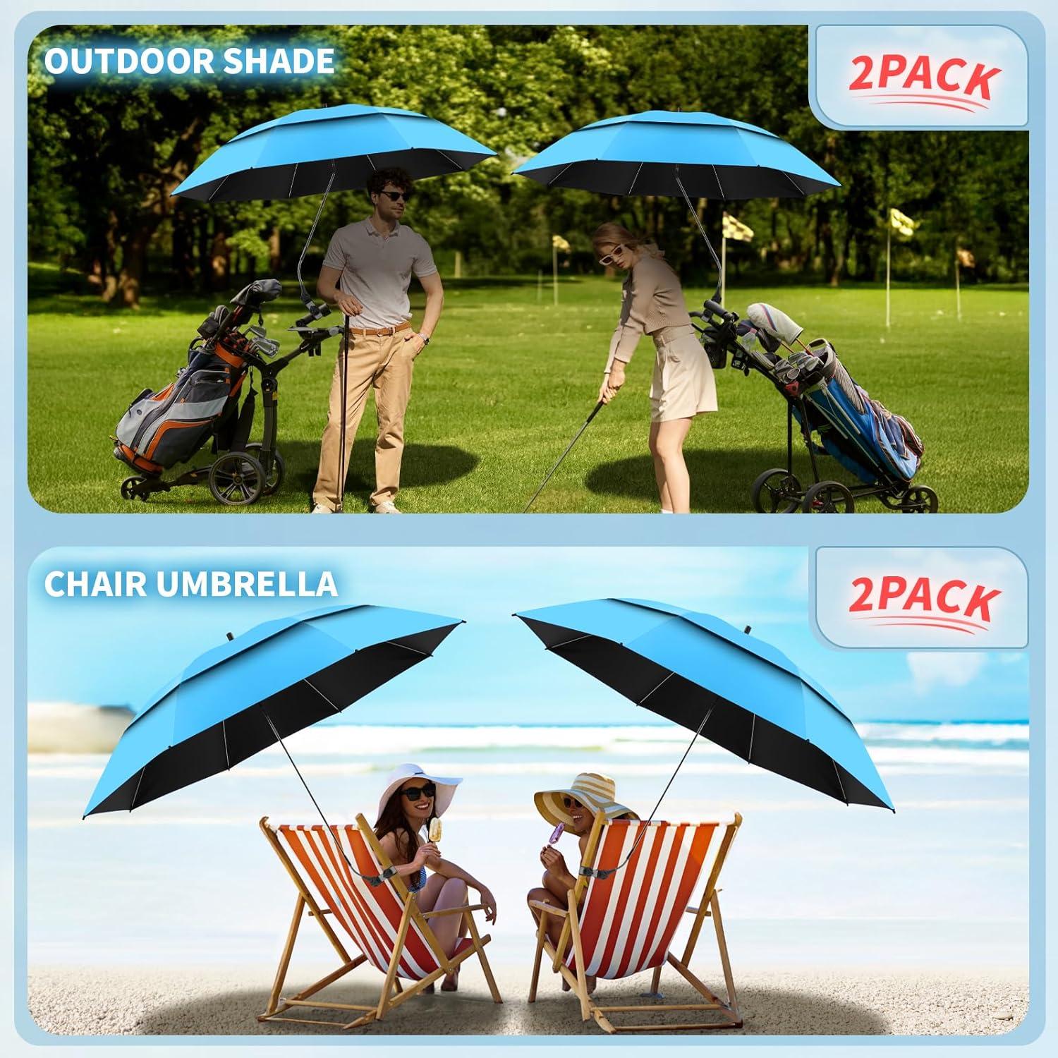 Paquete de 2 Paraguas de Playa Ajustables 123.4 cm UPF50+