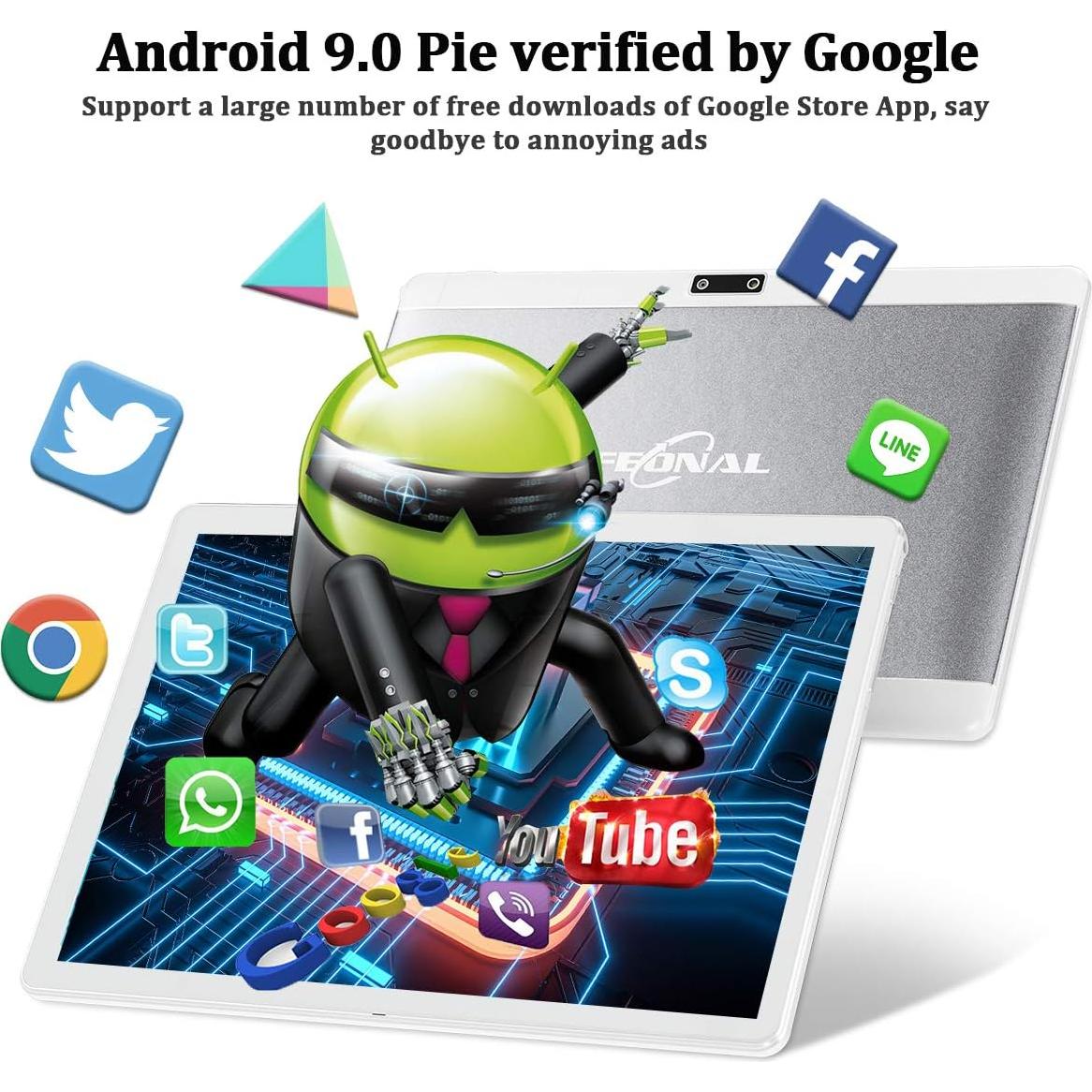 Tableta FEONAL 10.1" Android 32GB Quad-Core Plata