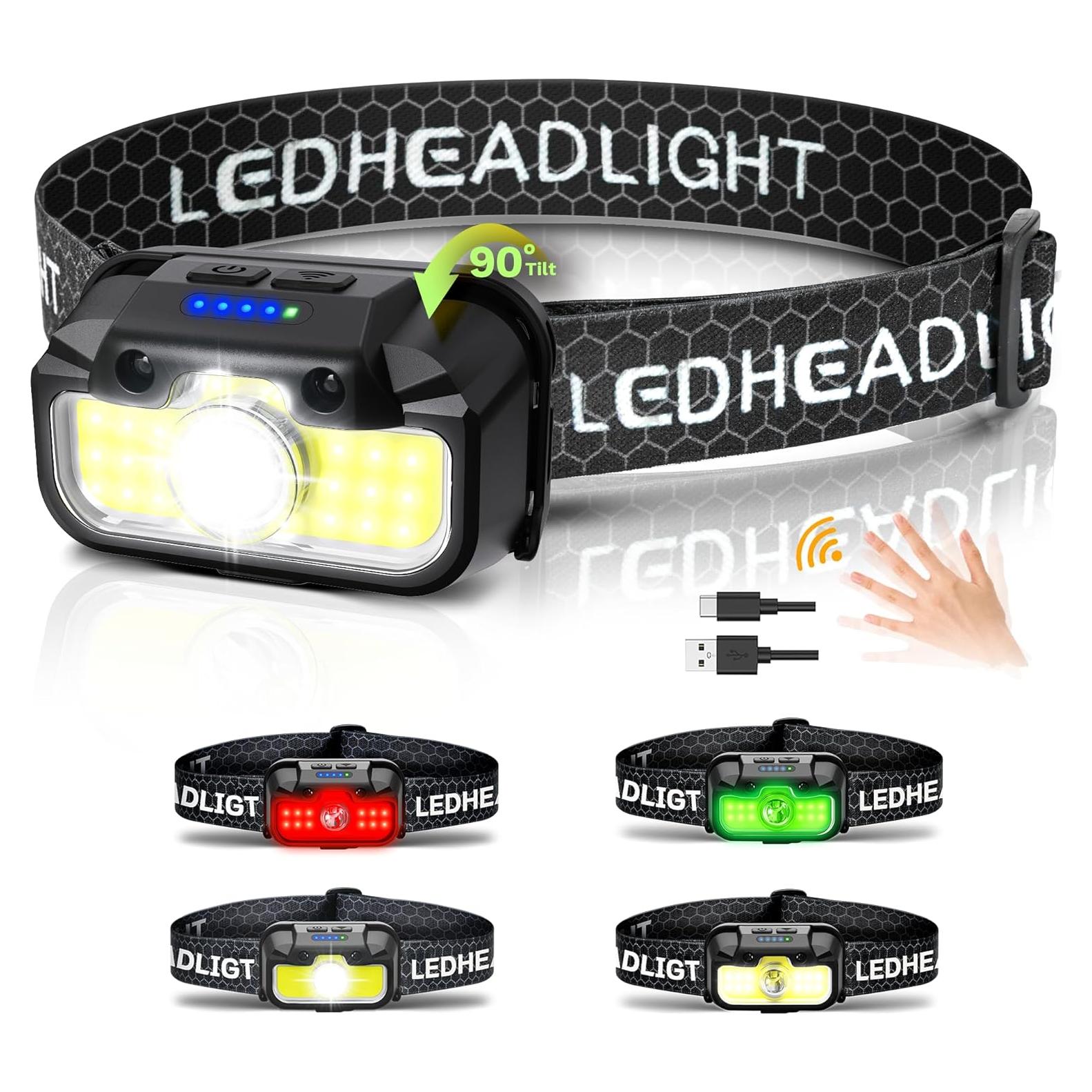 Linterna Frontal Recargable Favorlite 1300 Lúmenes IPX4 14 Modos