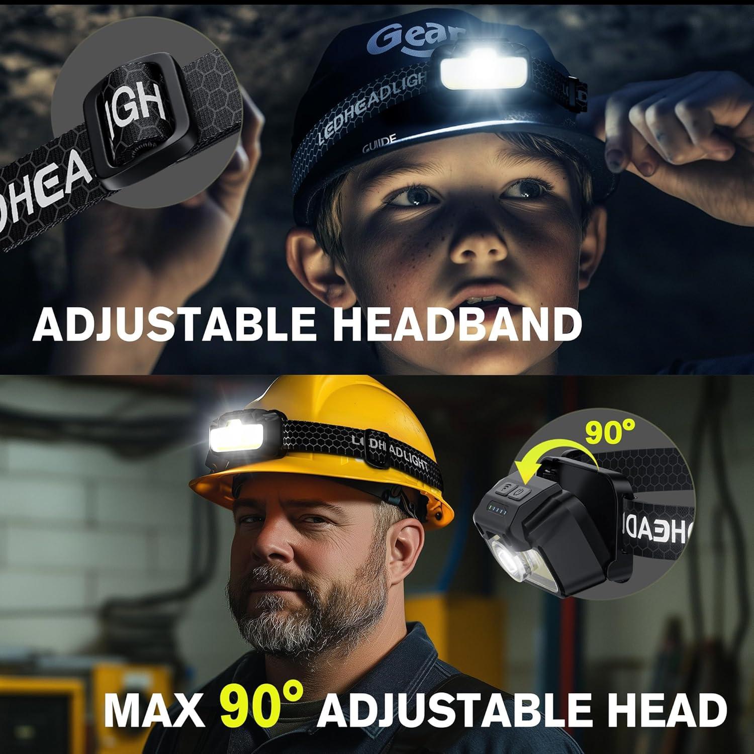 Linterna Frontal Recargable Favorlite 1300 Lúmenes IPX4 14 Modos