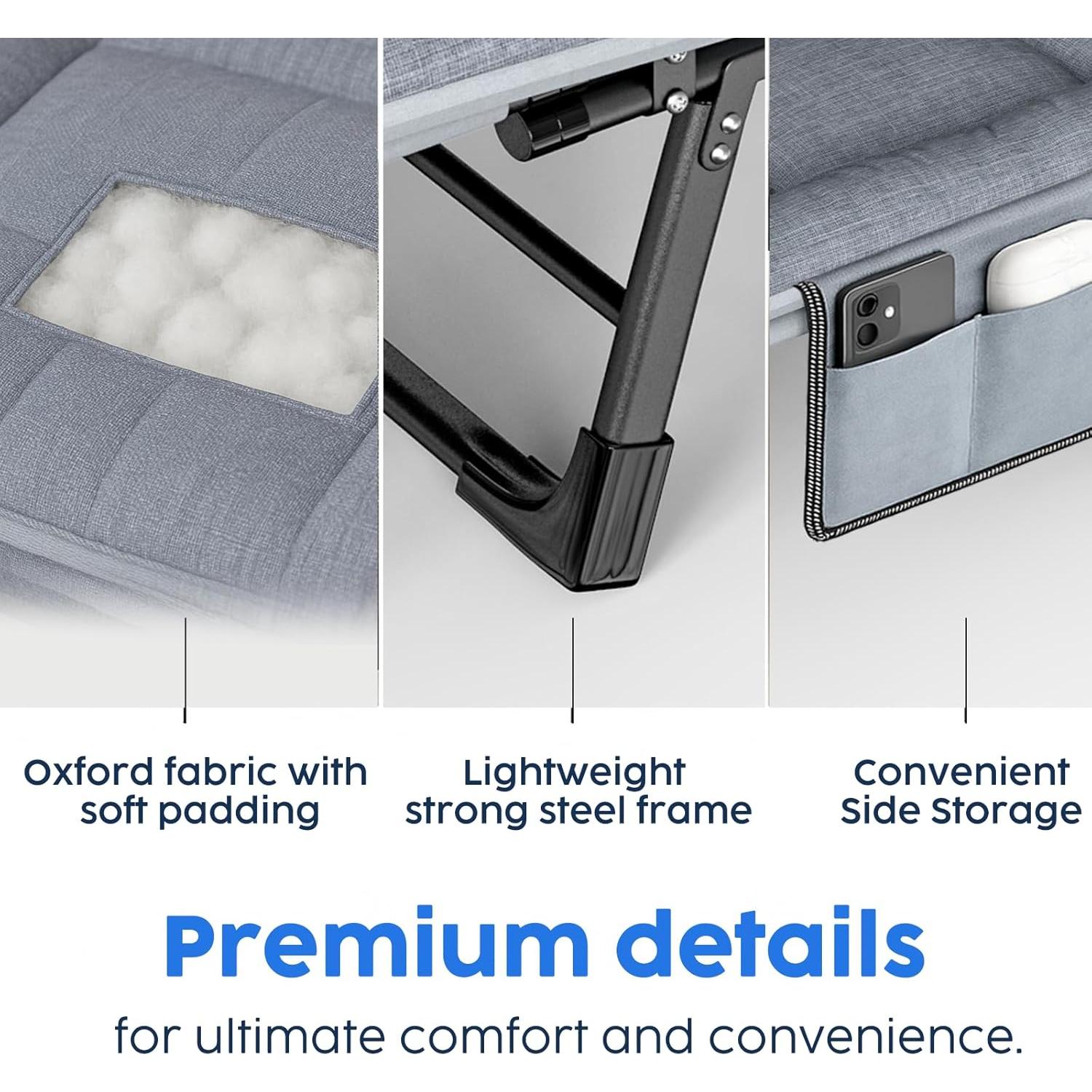 Cama Plegable SnozeFlex Gris M - 178 cm Ajustable 6 Ángulos